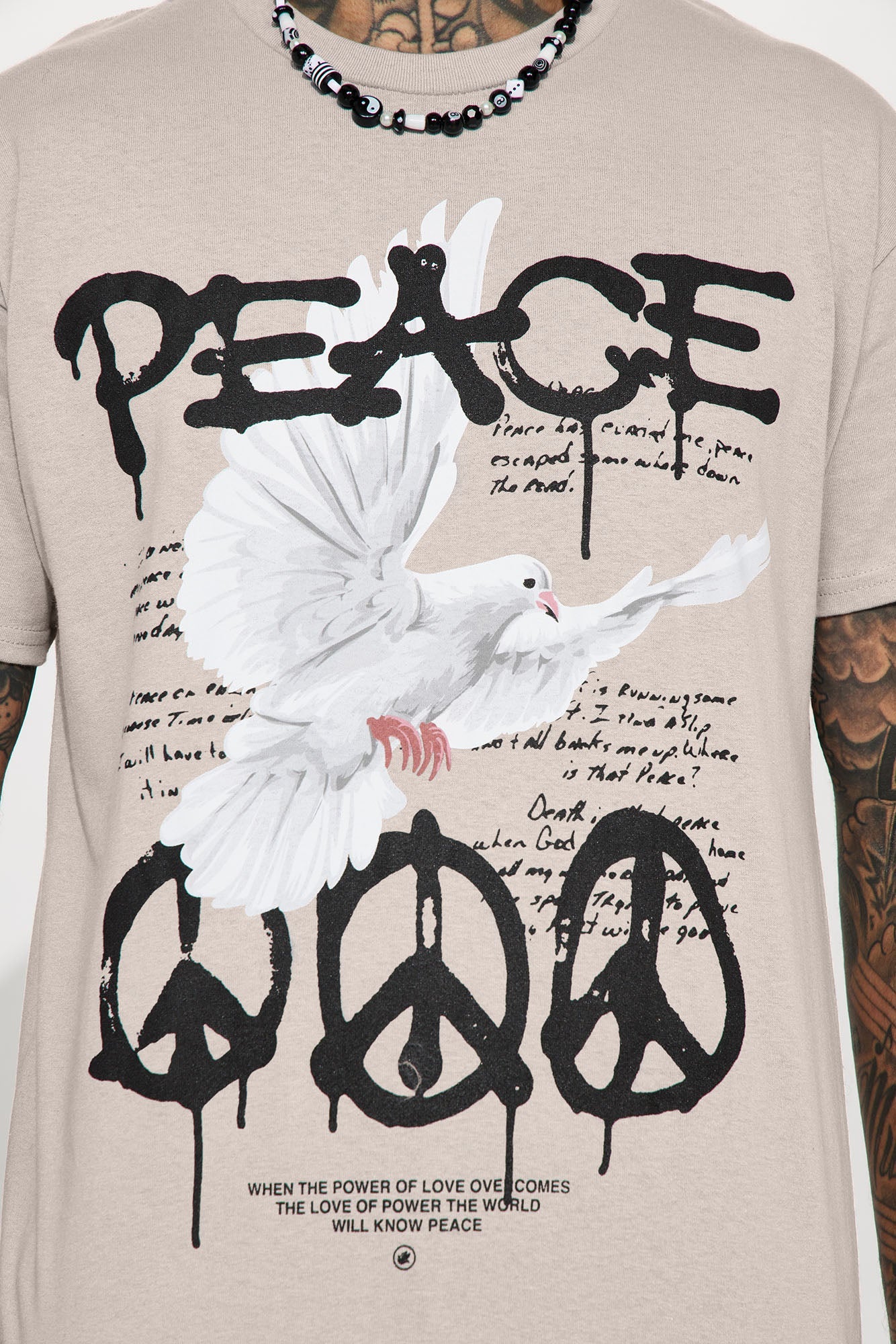 The Power Of Peace Short Sleeve Tee - Silver