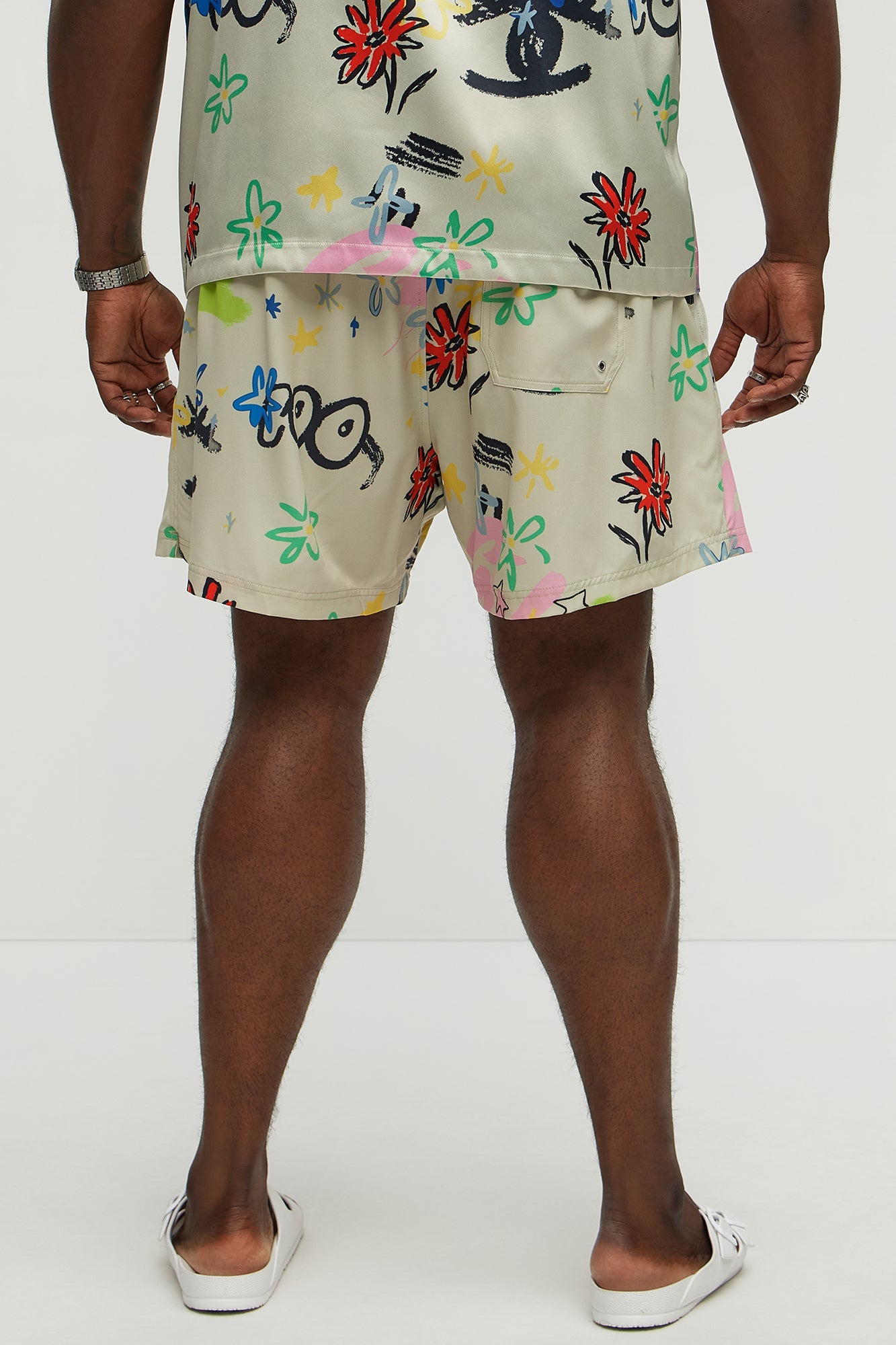 Graffiti Bloom Swim Trunk 6″ - Multi Color