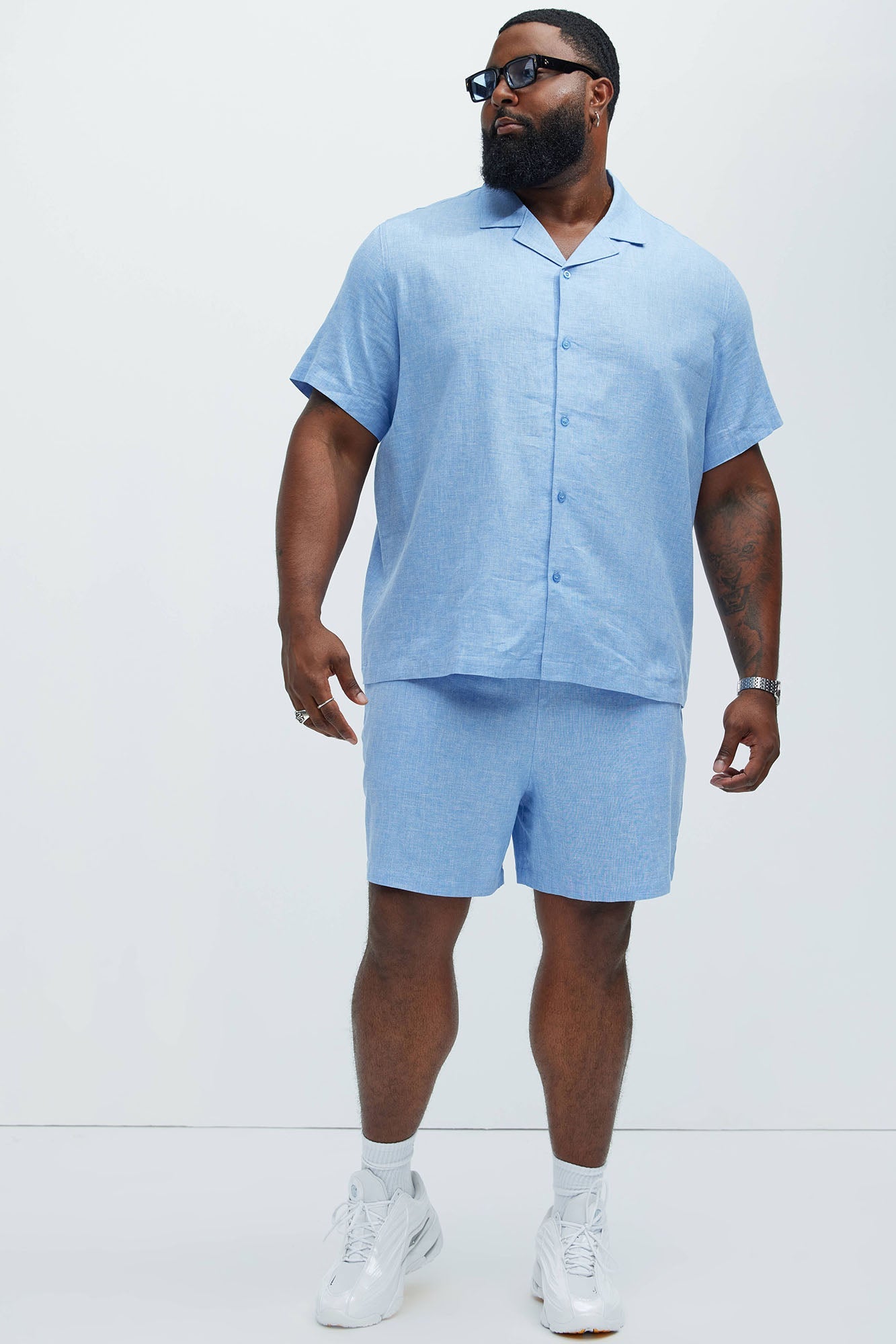 Bahamas Linen Shirt - Ice Blue