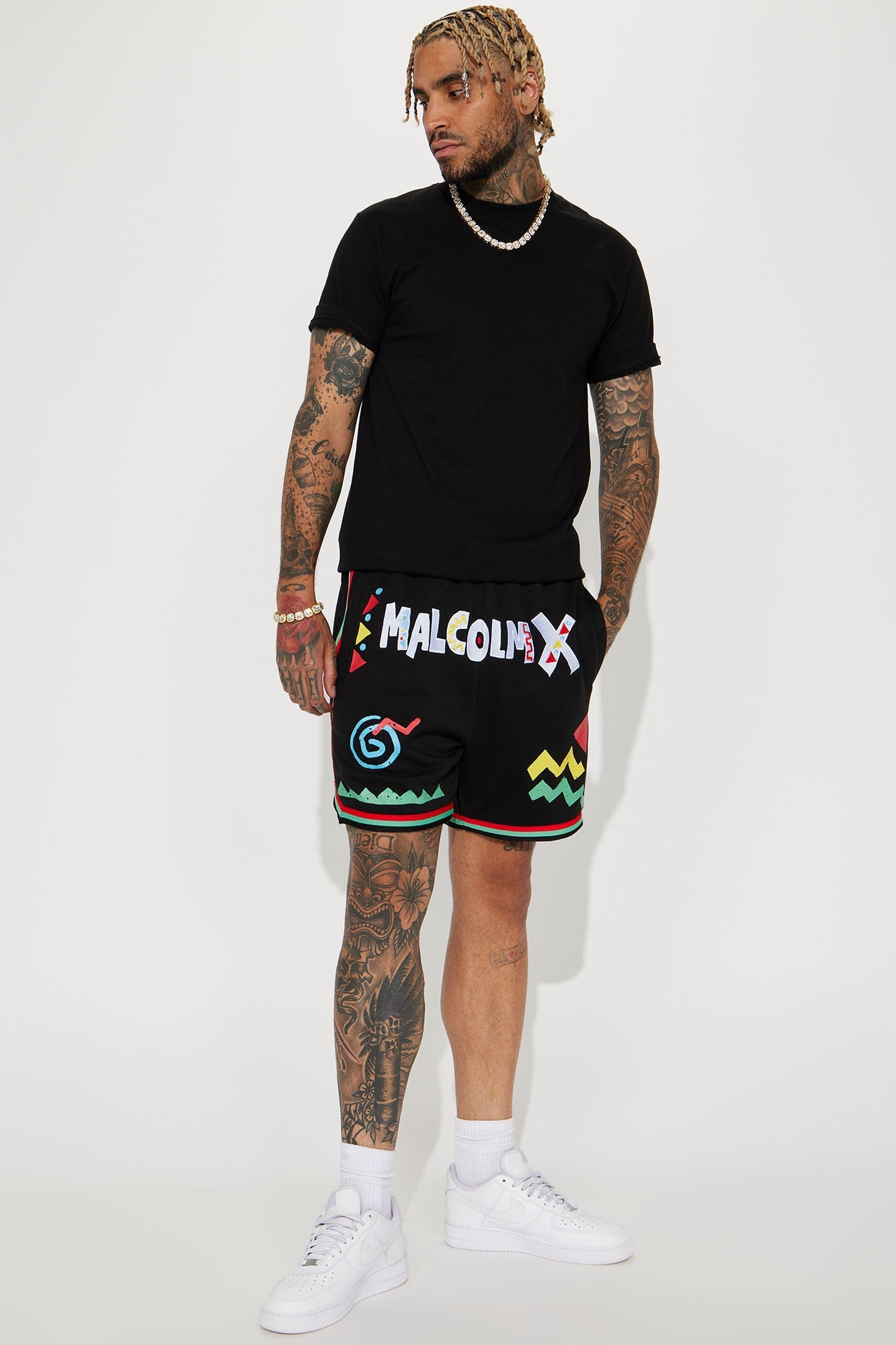 Malcom X Art Shorts - Black