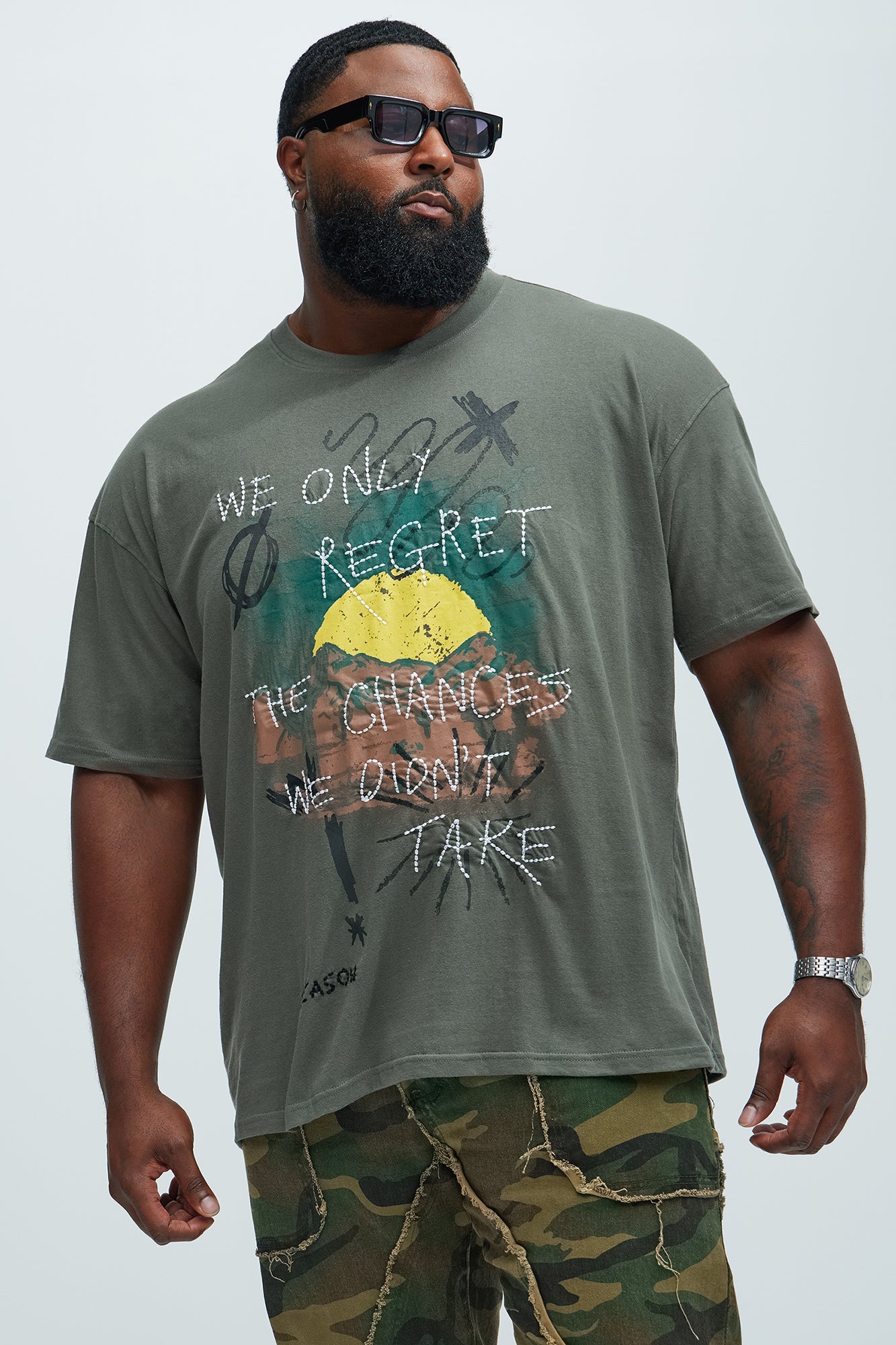 No Regrets Short Sleeve Tee - Olive