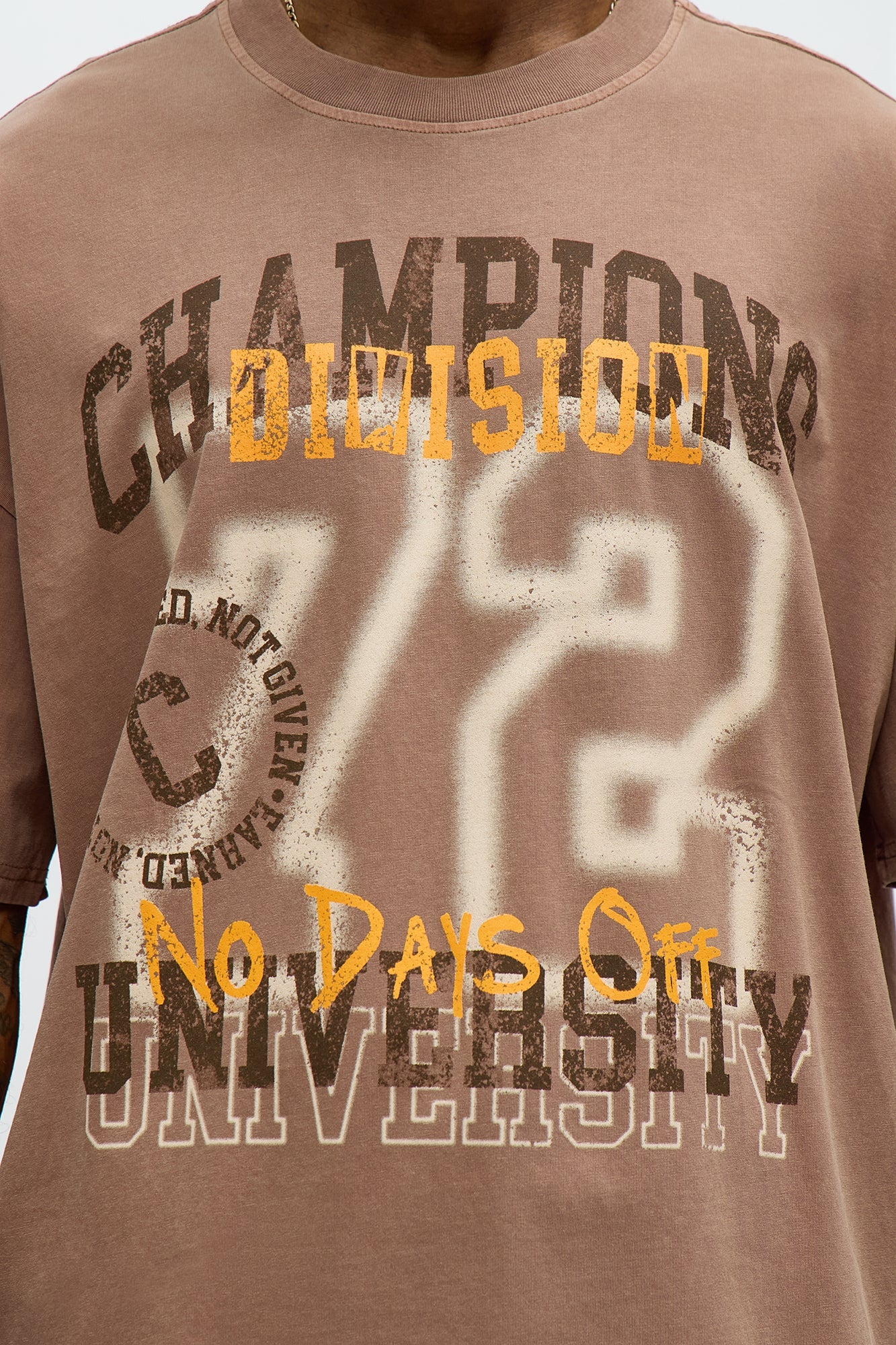 Champions Divisions 72 Oversized Short Sleeve Tee - Brown