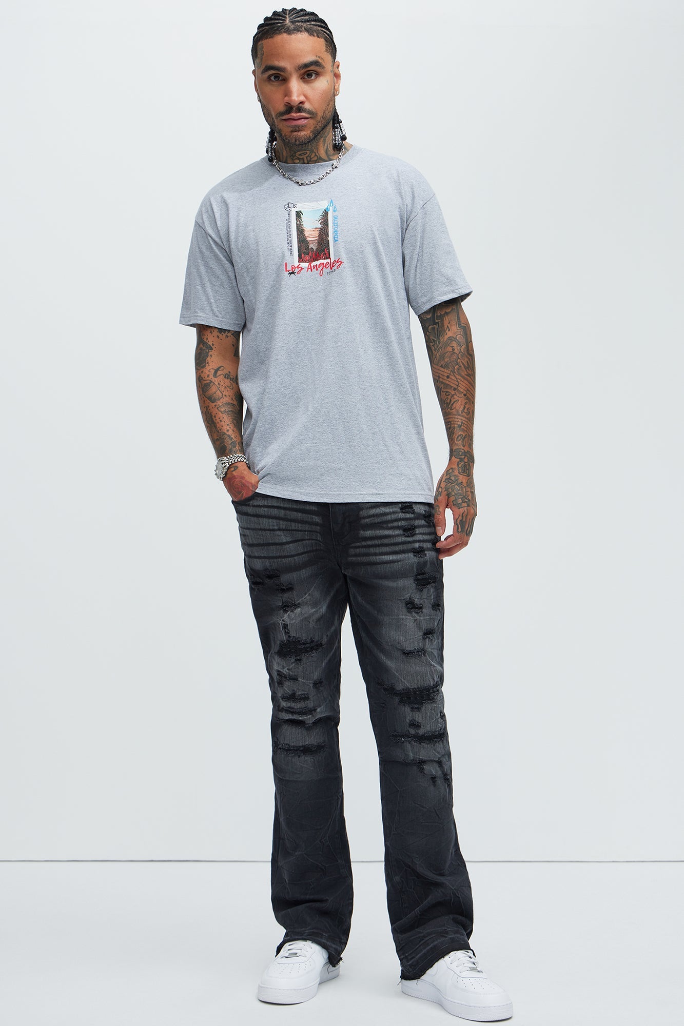 Undercover Slim Stacked Flare Jeans - Black Wash
