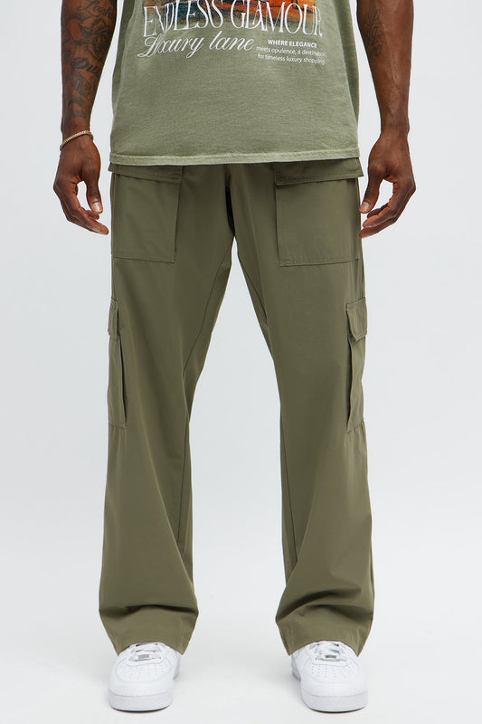 Straight Many Phases Cargo Pants - Olive