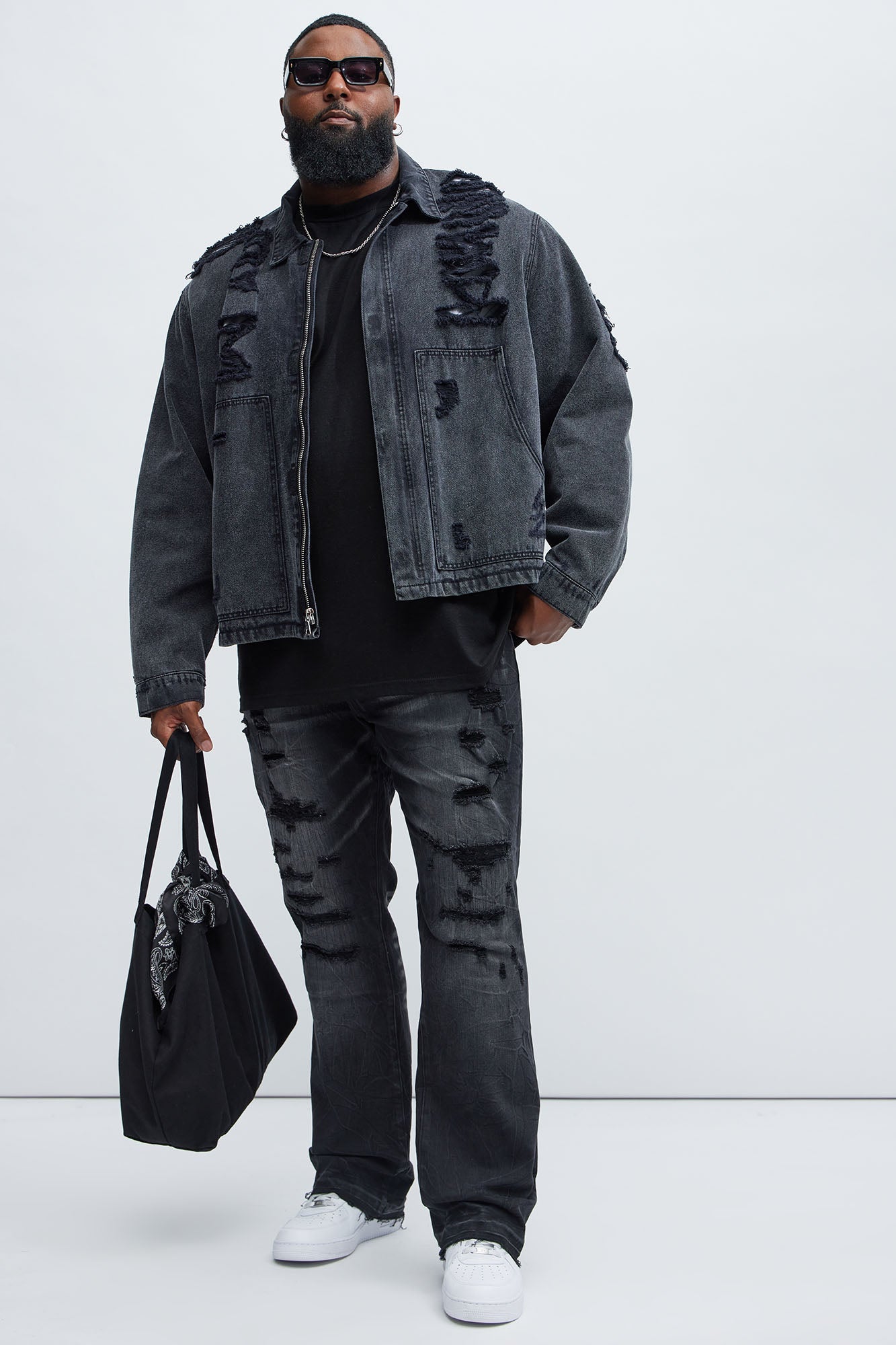 Undercover Slim Stacked Flare Jeans - Black Wash