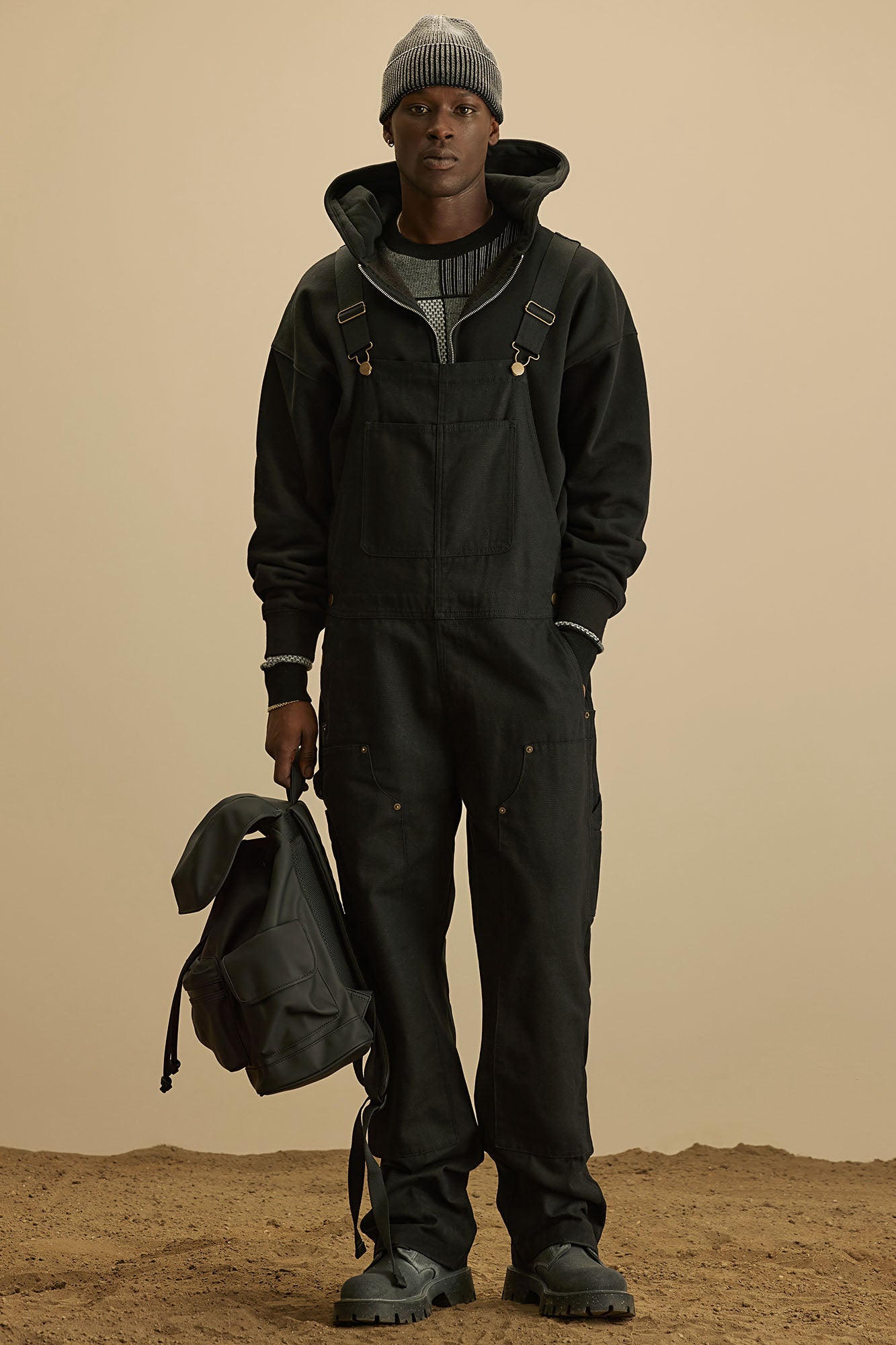 Alexander Utility Canvas Overalls - Black