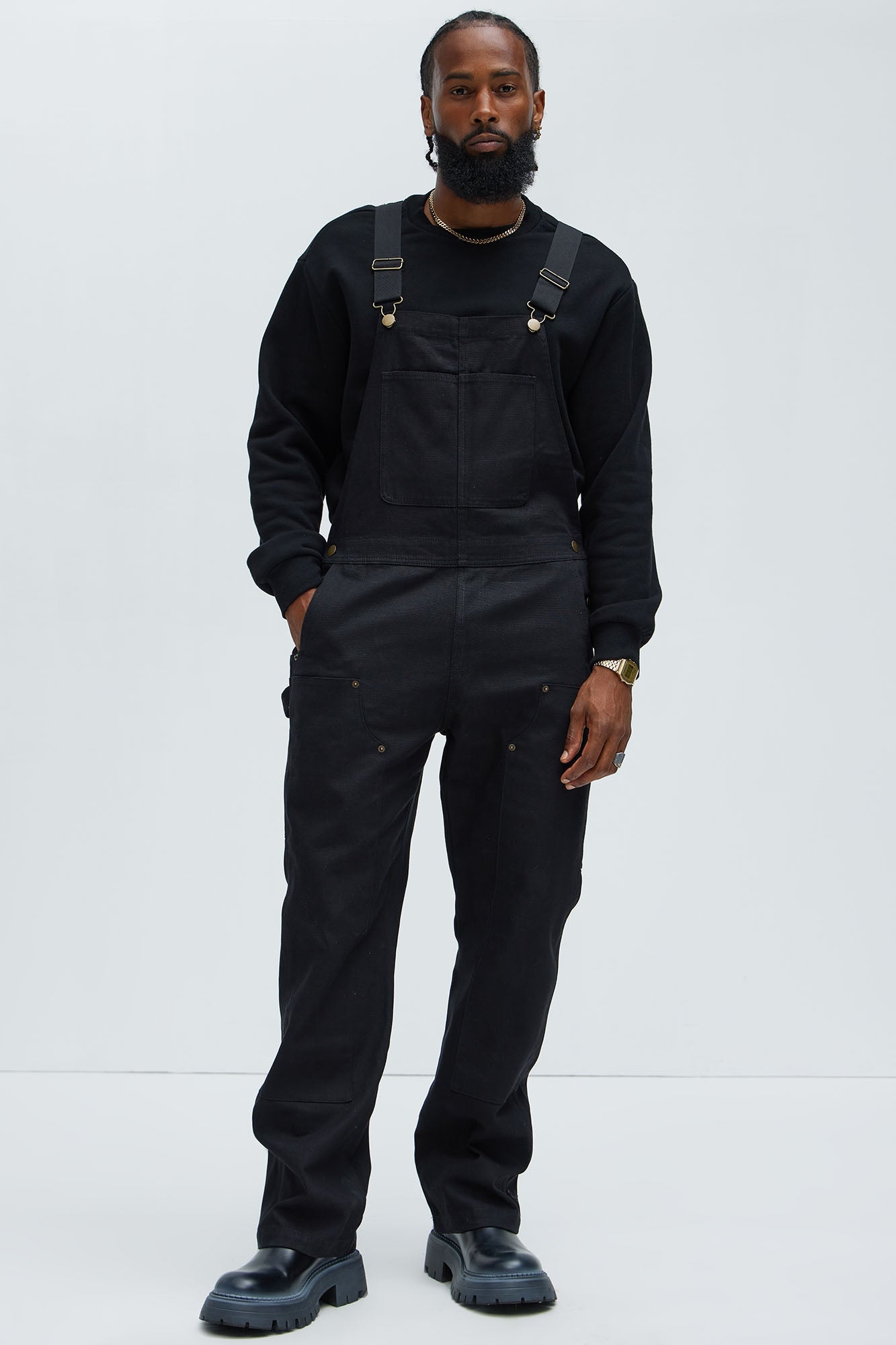 Alexander Utility Canvas Overalls - Black