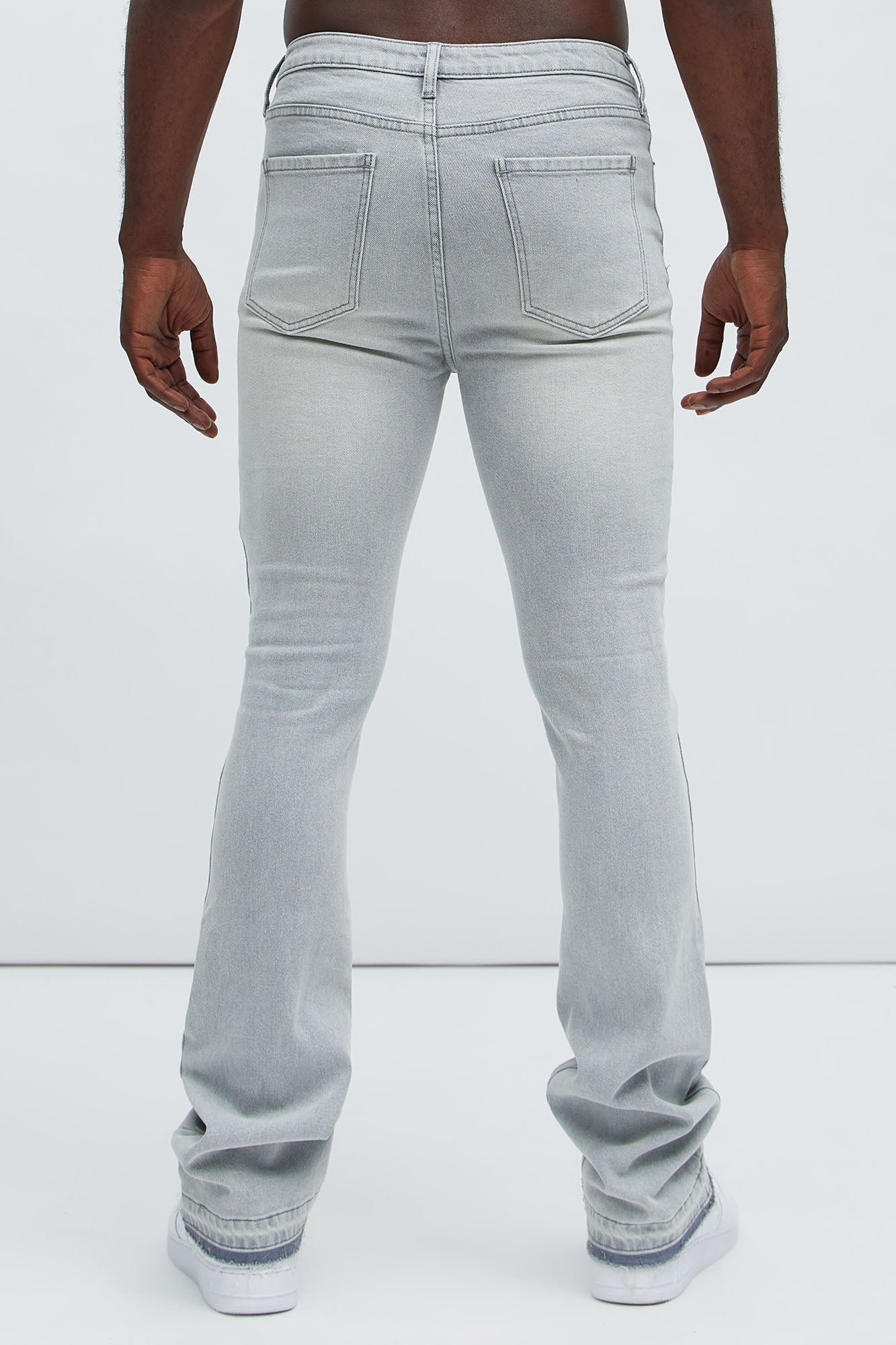 Cornell Stacked Skinny Flare Jeans - Slate Grey