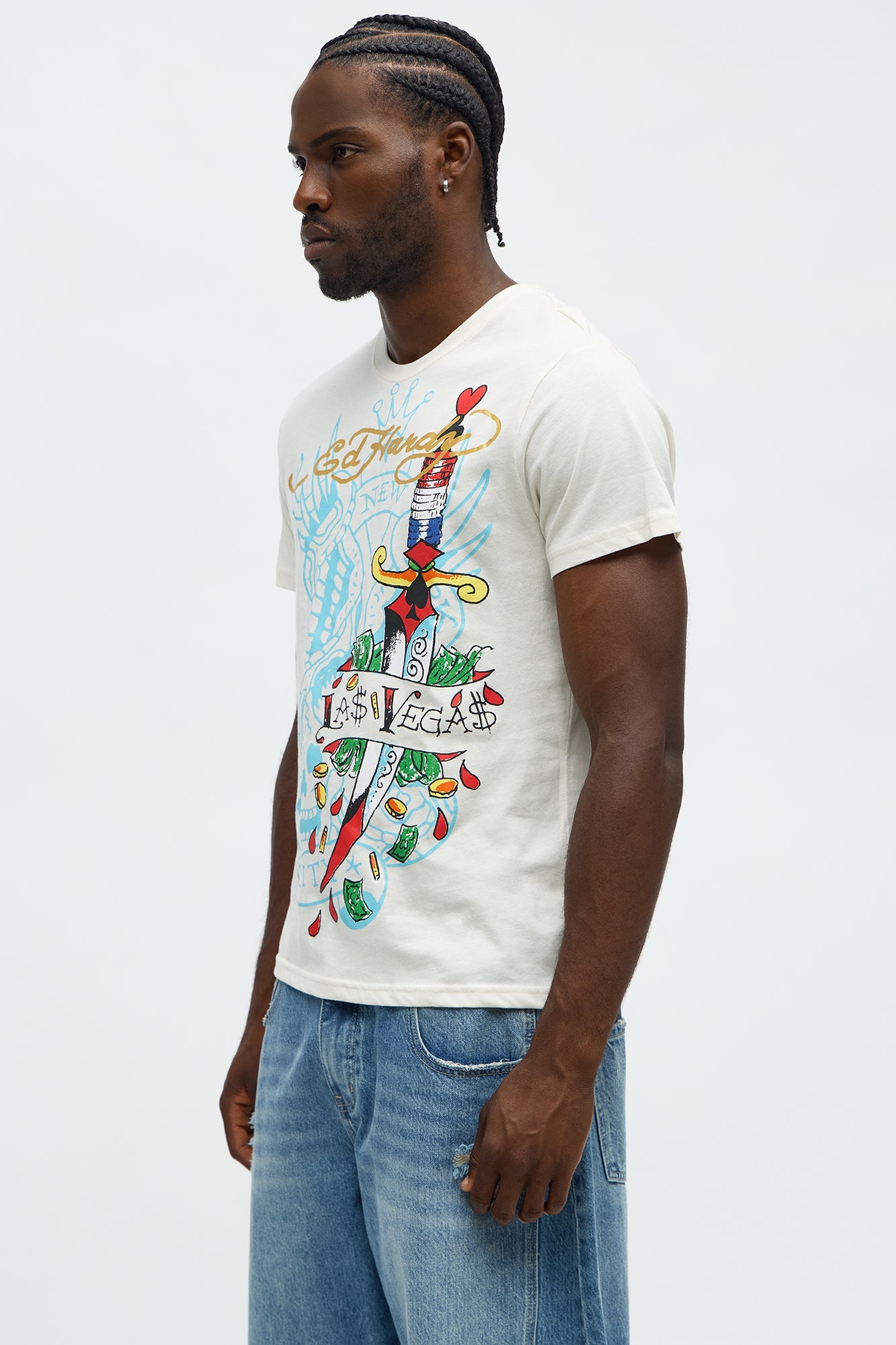 Ed Hardy New Las Vegas Short Sleeve Tee - Ivory