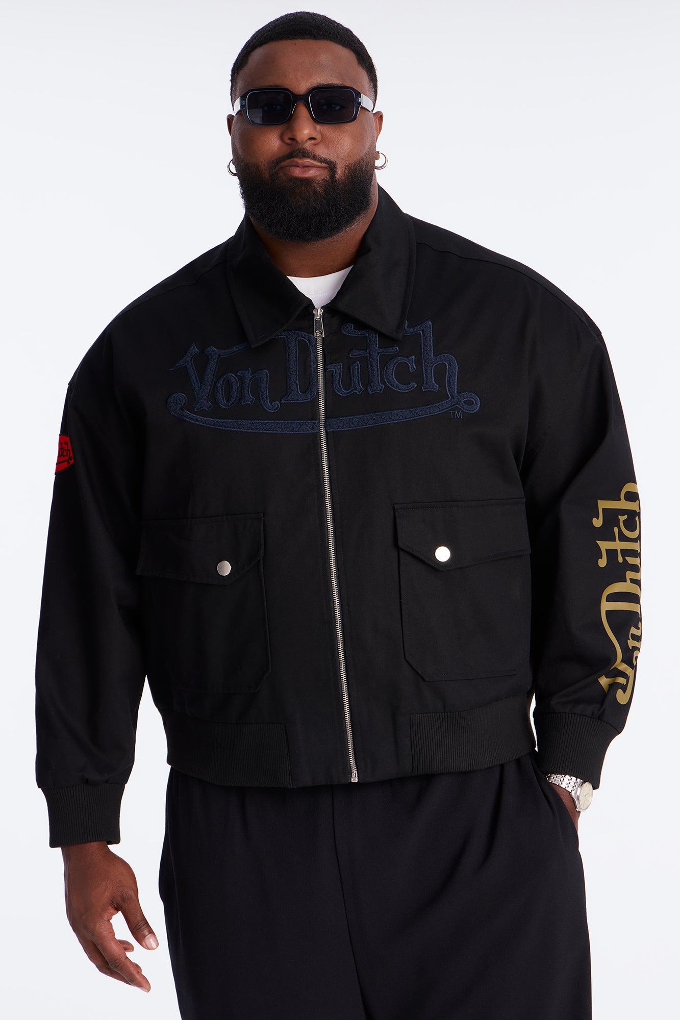 Von Dutch Zip Work Jacket - Black/combo