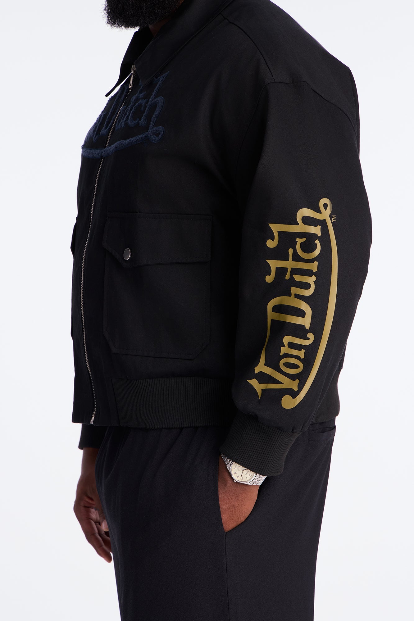 Von Dutch Zip Work Jacket - Black/combo