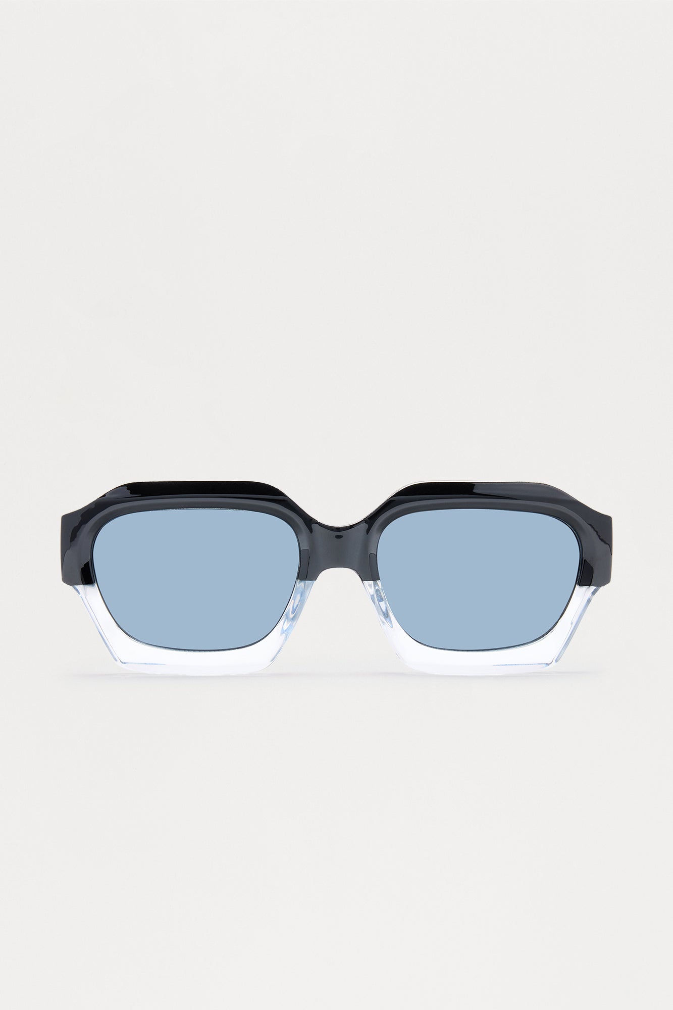 Two Tone Geometric Frame Color Lens Sunglasses - Black/combo