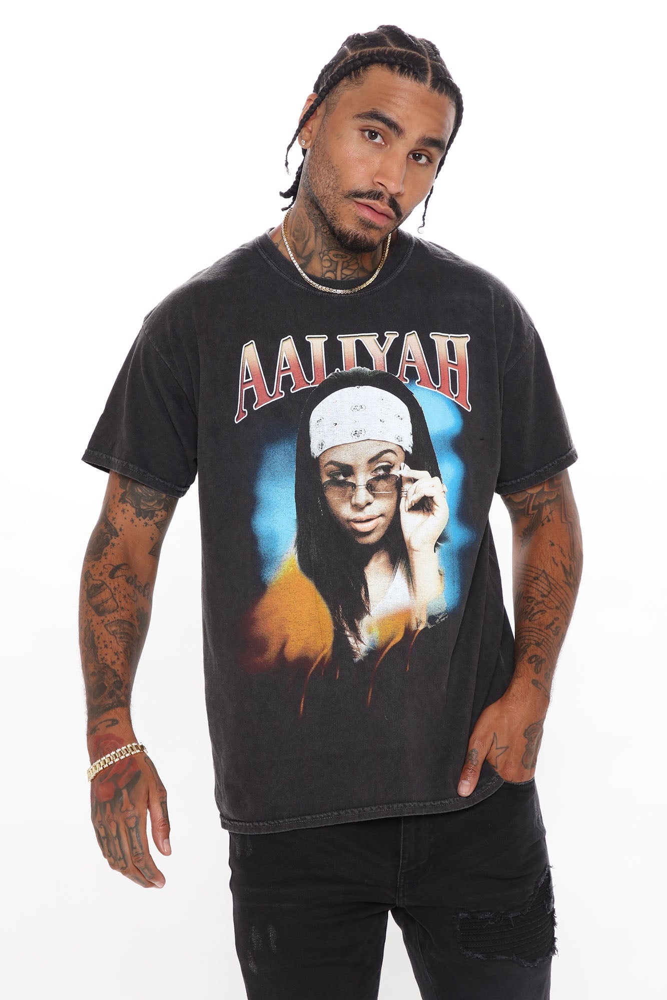 Aaliyah One In A Million Short Sleeve Tee - Black/combo
