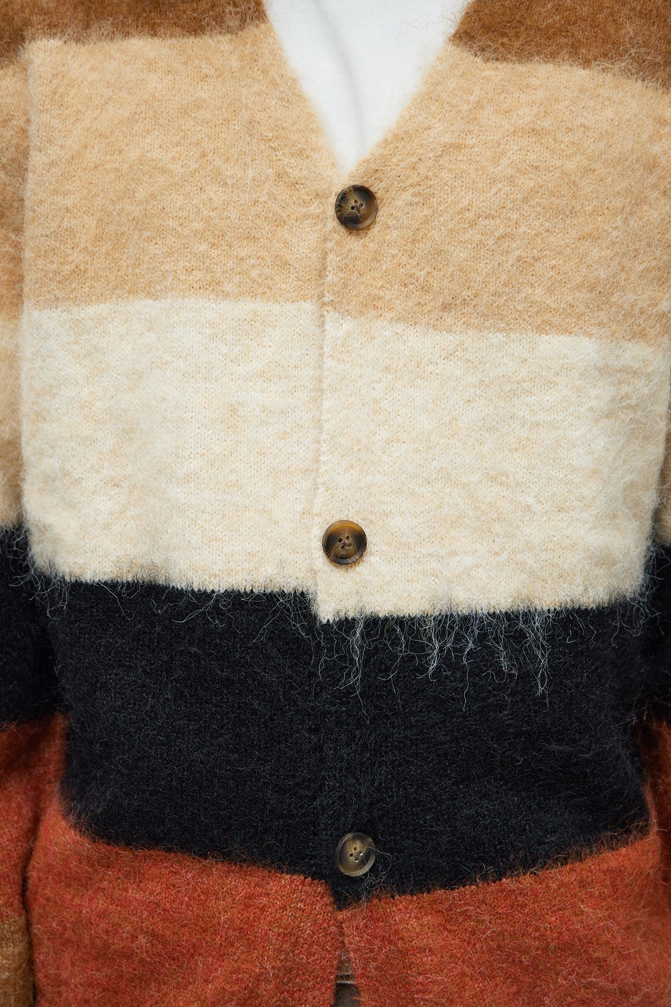 Chestnut Mohair Sweater Cardigan - Multi Color