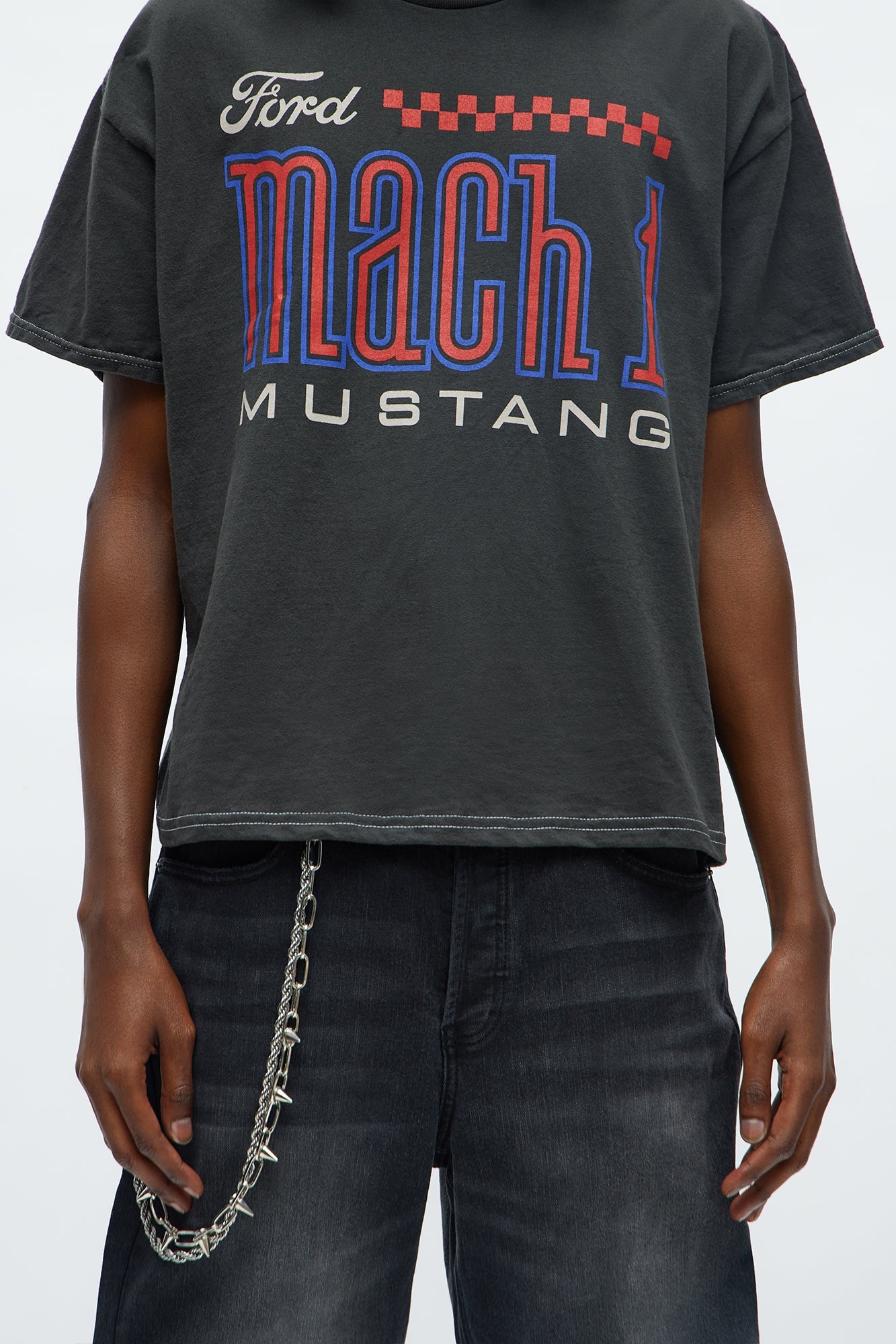 Ford Mach 1 Mustang Boxy Short Sleeve Tee - Black
