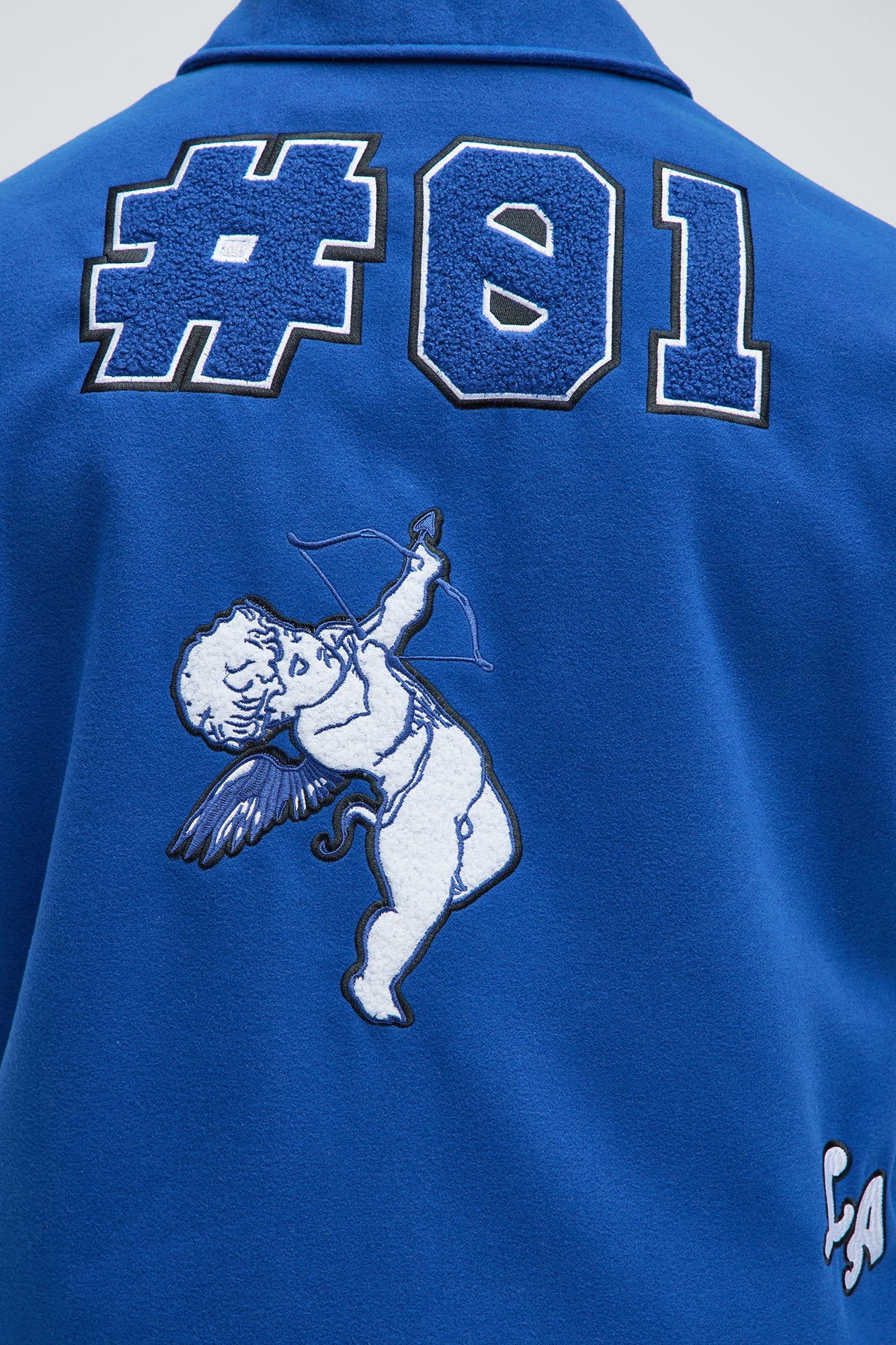 LA Patchwork Varsity Jacket - Royal/combo