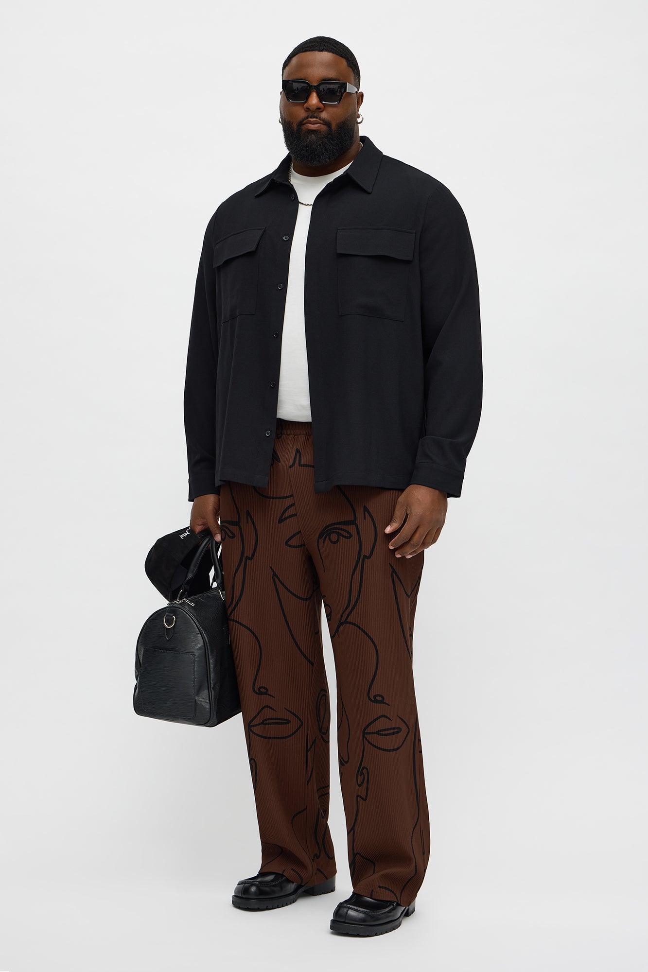 Straight Show Up Printed Face Pant - Brown