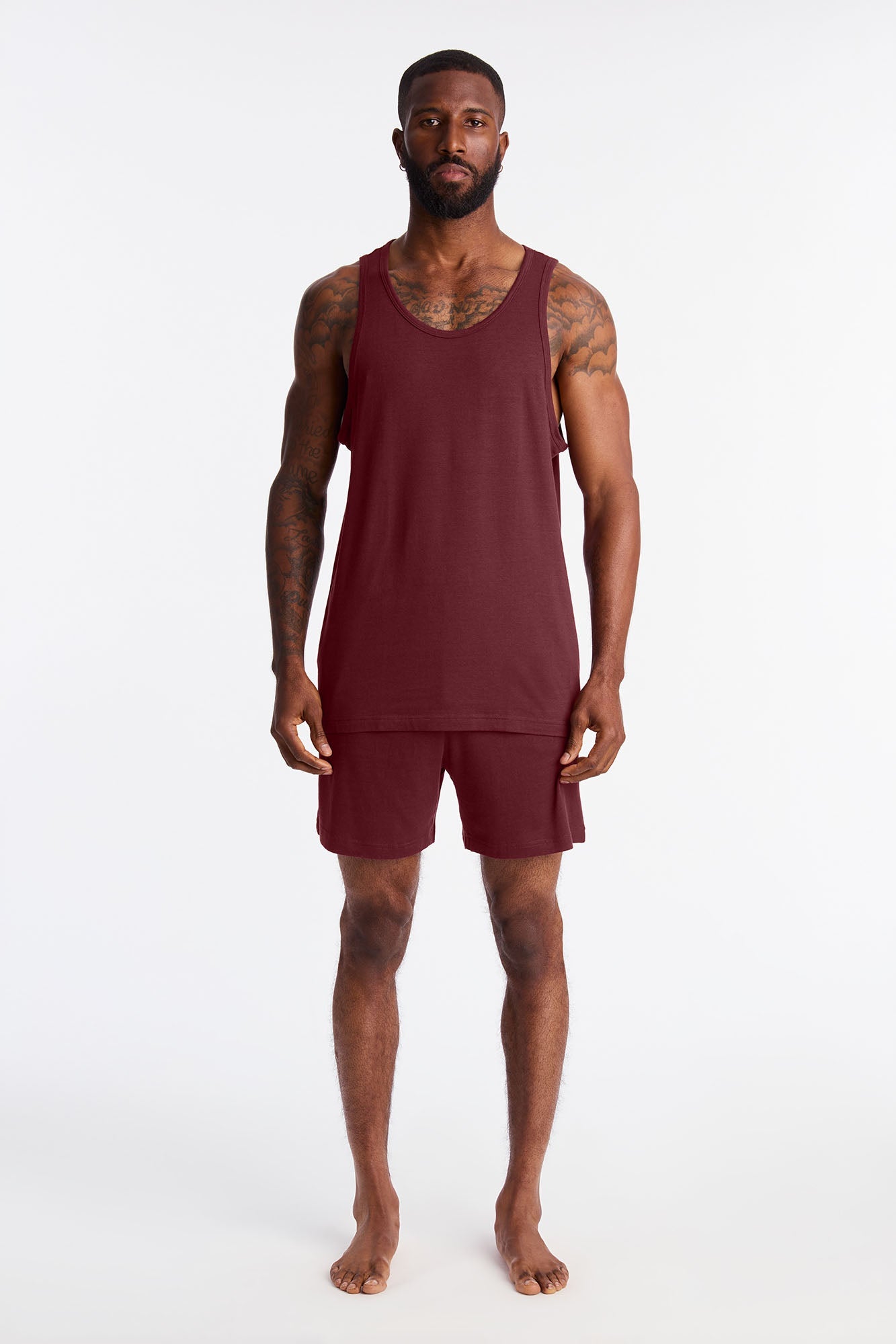 Essential Modal Lounge Tank - Burgundy