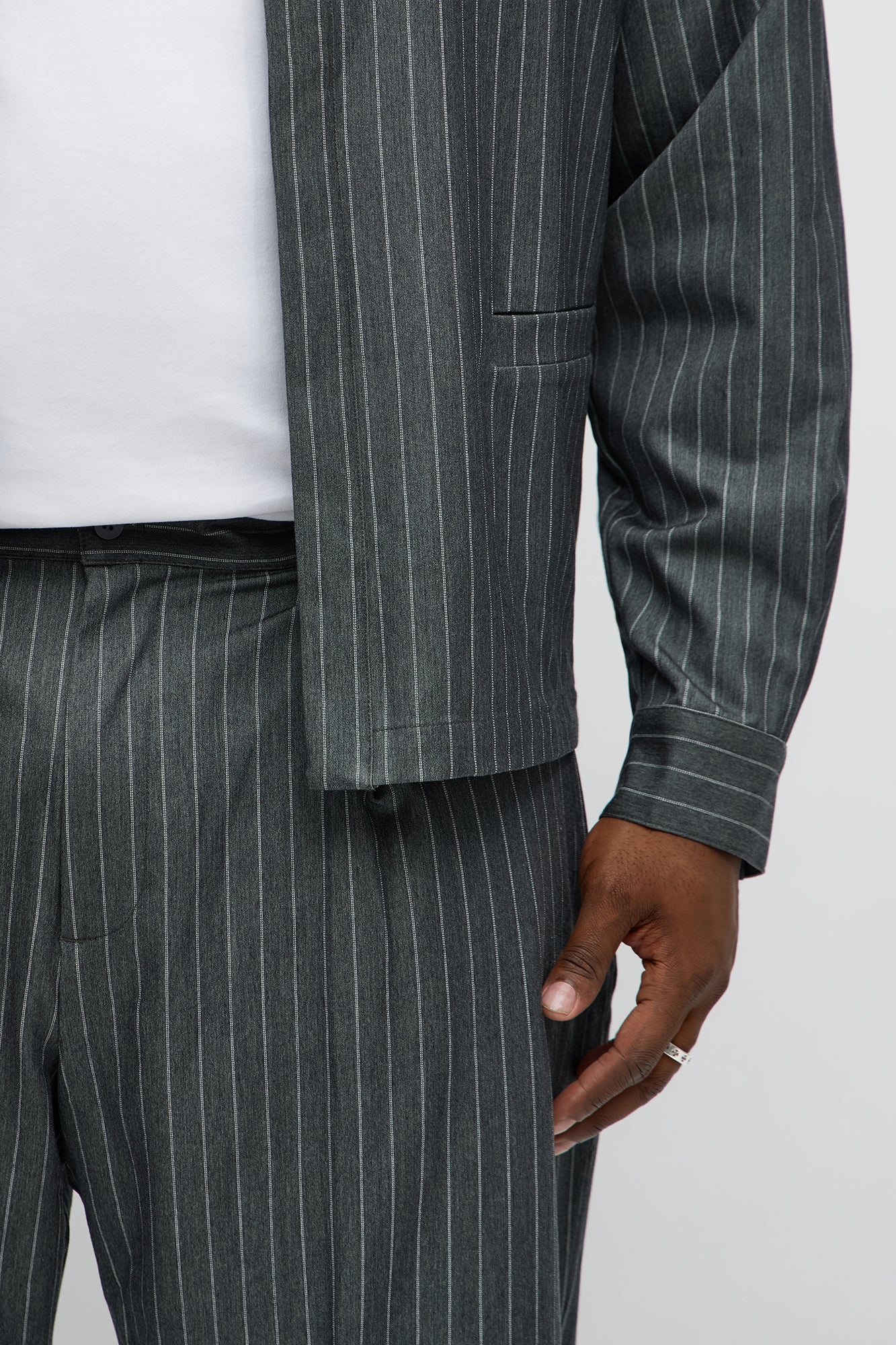 Slim Fit Straight Striped 2.0 Trouser - Dark Grey
