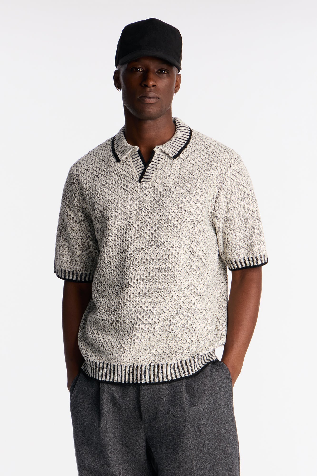 Knit Mercer Johnny Polo - Black
