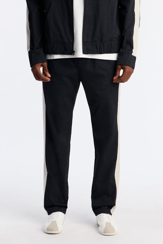 Slim Knit Stripe Pant - Black