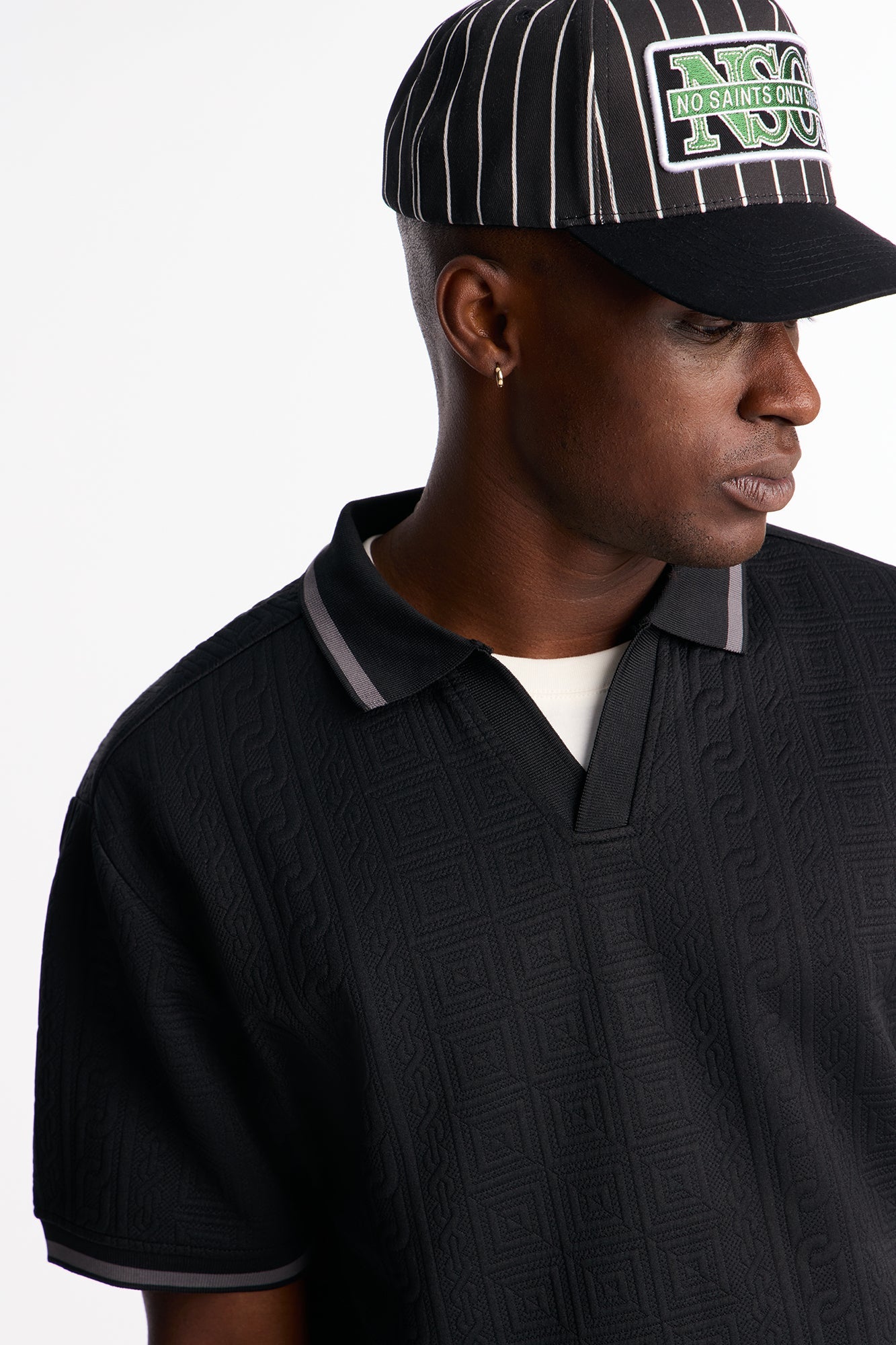 Versailles Grid Polo - Black