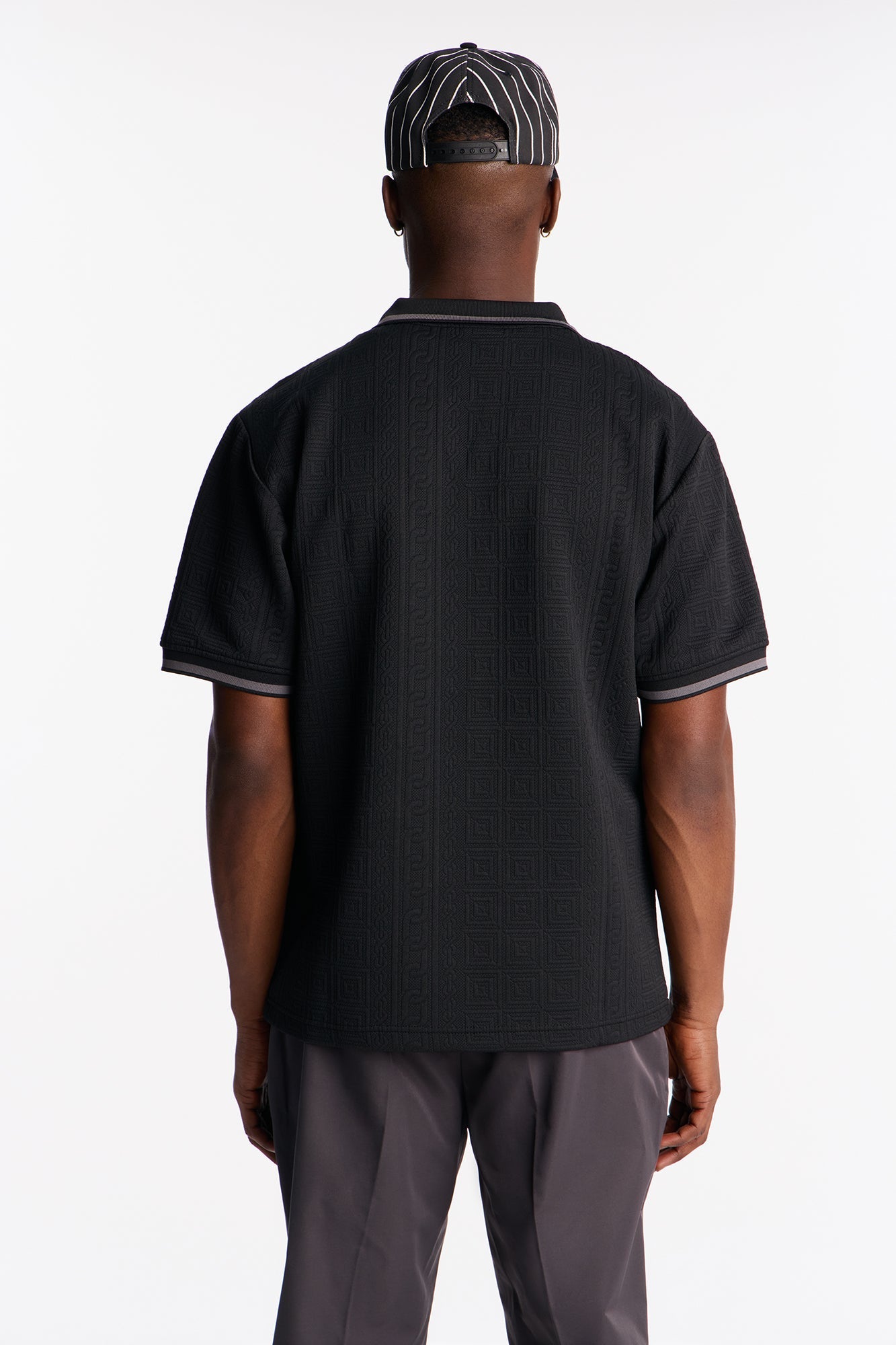 Versailles Grid Polo - Black