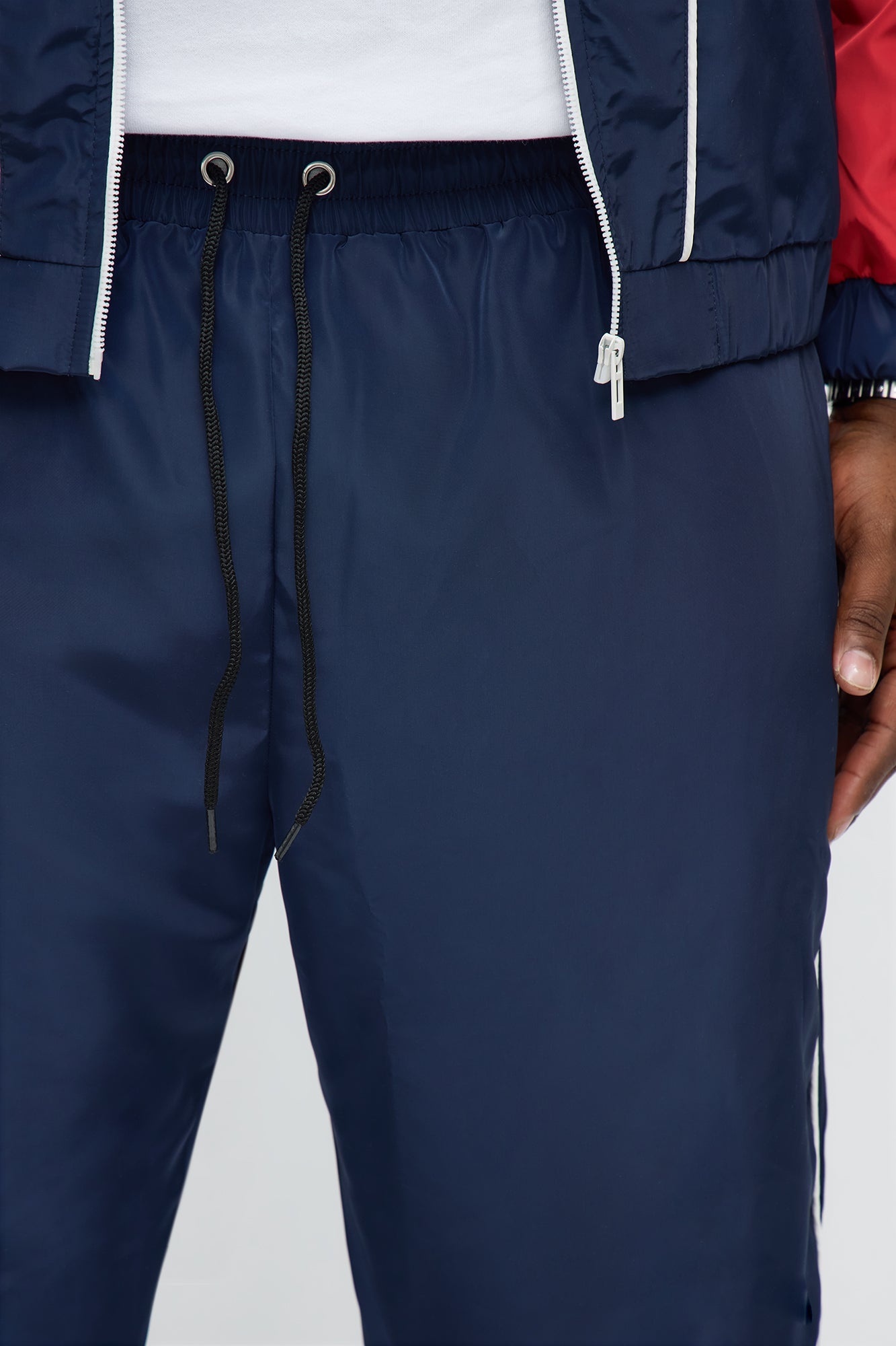 Straight Color Block Club Zipper Pant - Navy/combo