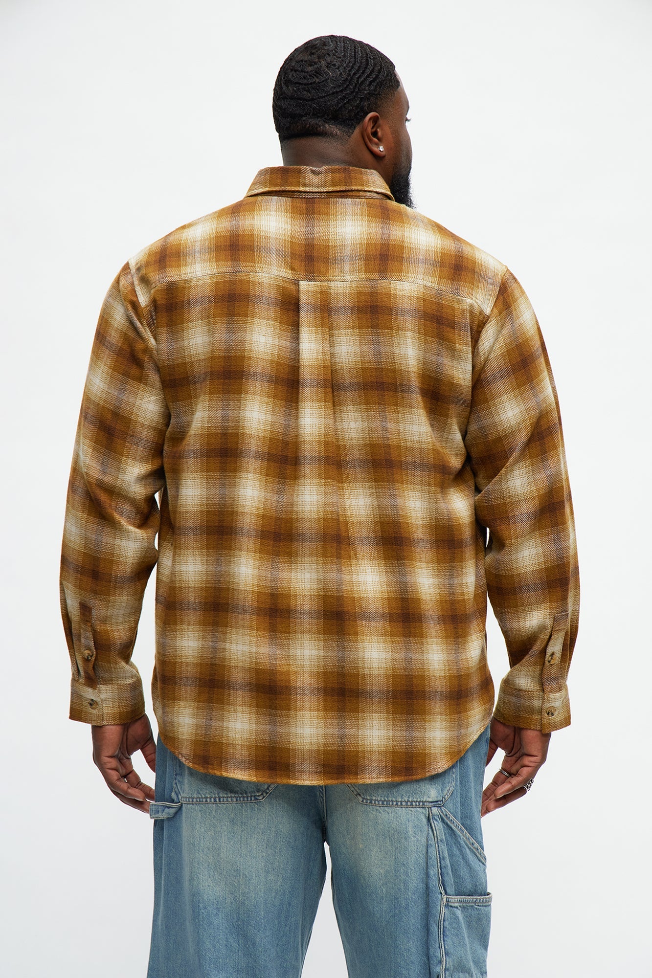 Relaxed Denali Plaid Button Up Shirt - Brown