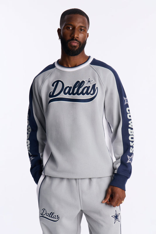 Cowboys Wave Rider Crewneck Sweatshirt - Grey