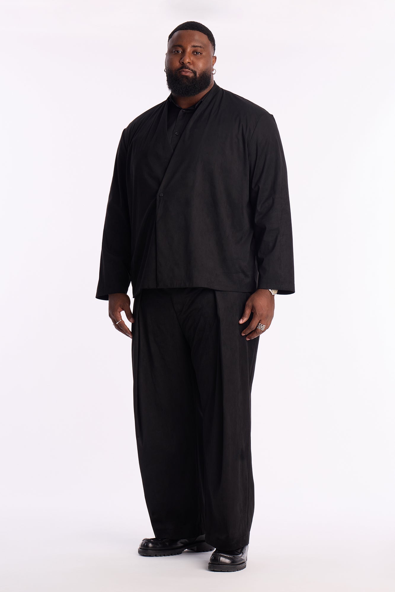 Relaxed New Money Suede Unlined Blazer - Black