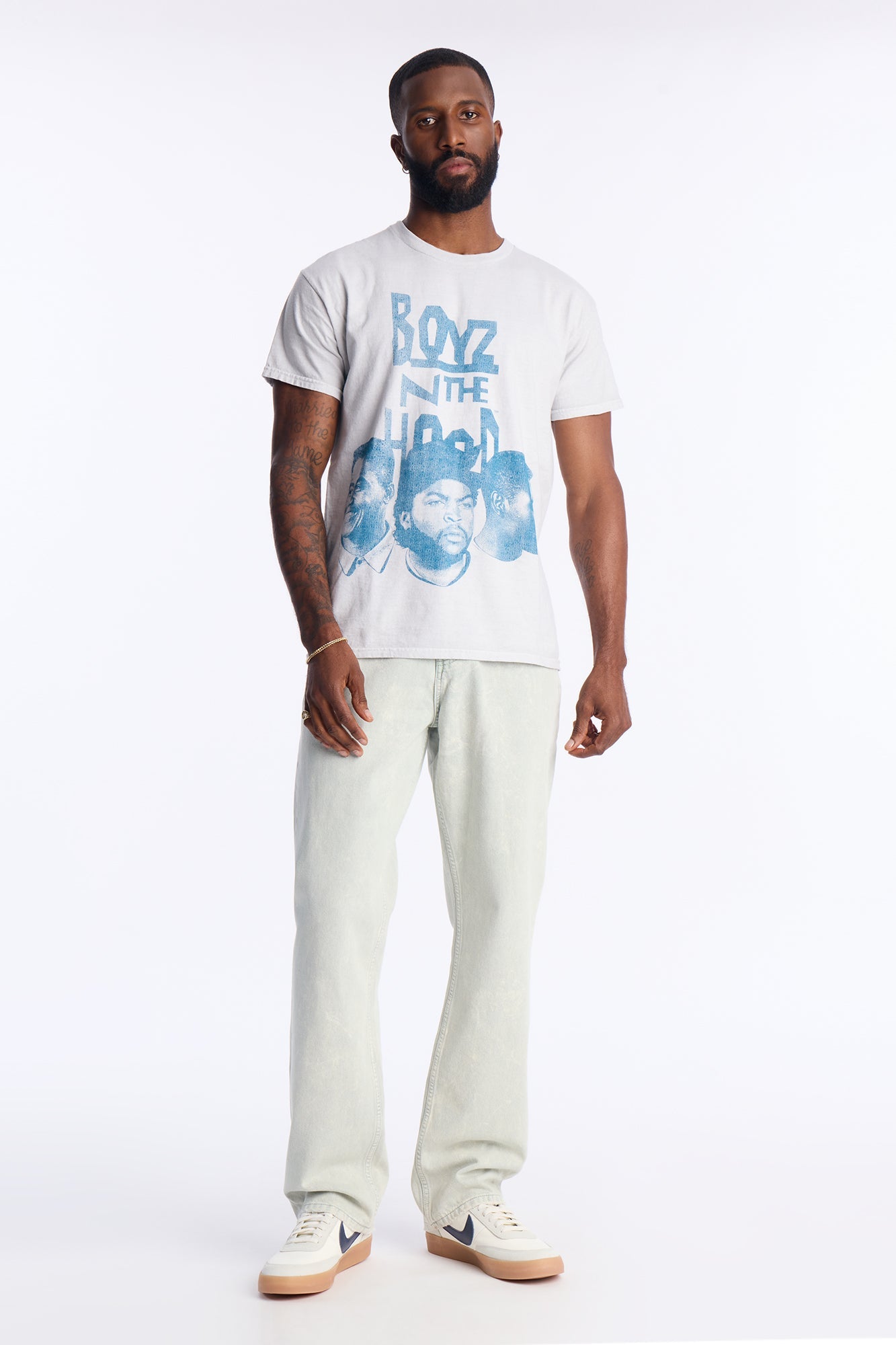 Boyz N The Hood Vintage Washed Short Sleeve Tee - White