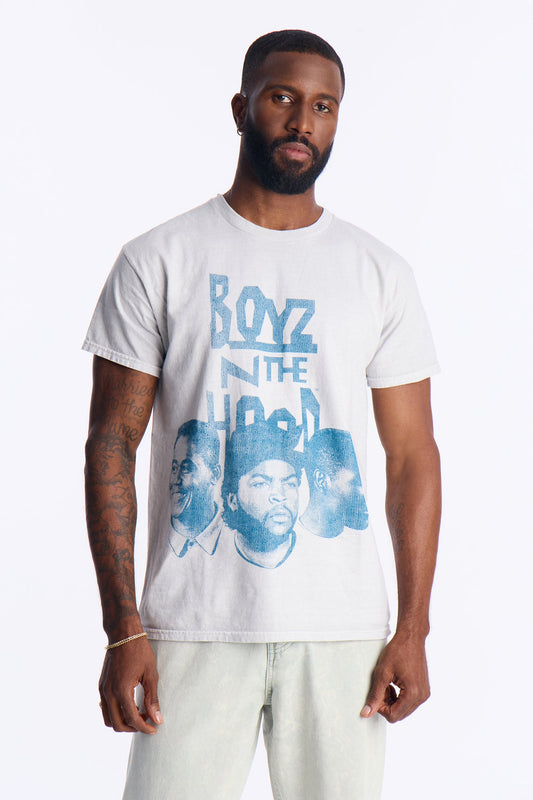 Boyz N The Hood Vintage Washed Short Sleeve Tee - White
