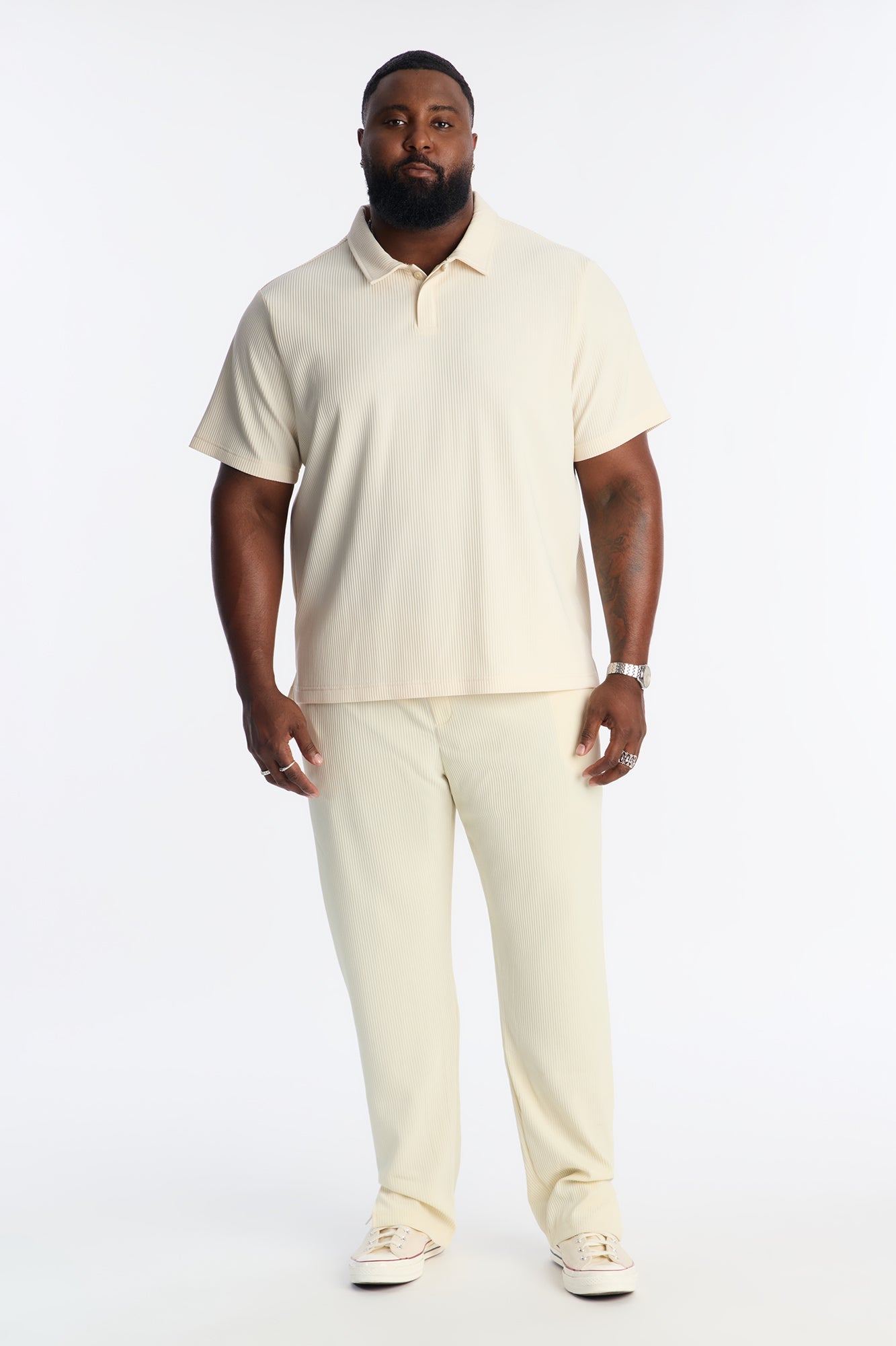 Show Up Slim Slit Pants - Off White