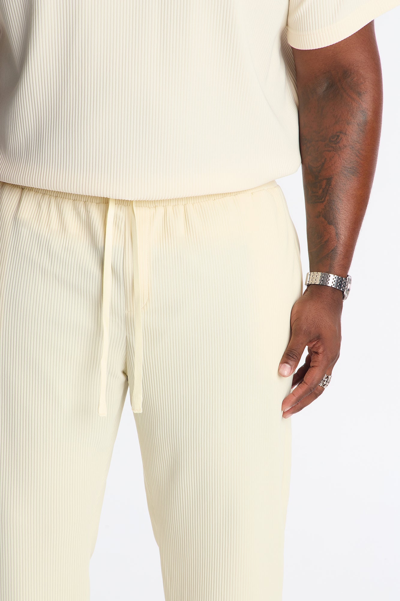 Show Up Slim Slit Pants - Off White