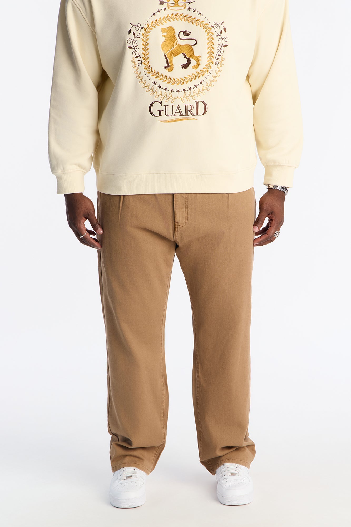 Straight Be Pleated Jean - Khaki