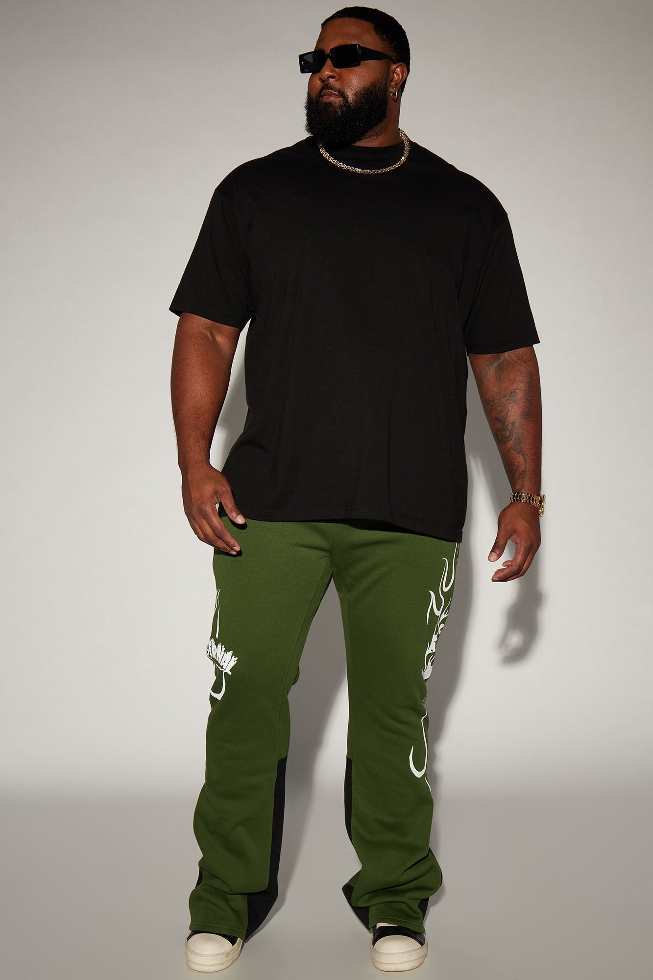 Eternal Flame Flared Sweatpants - Olive