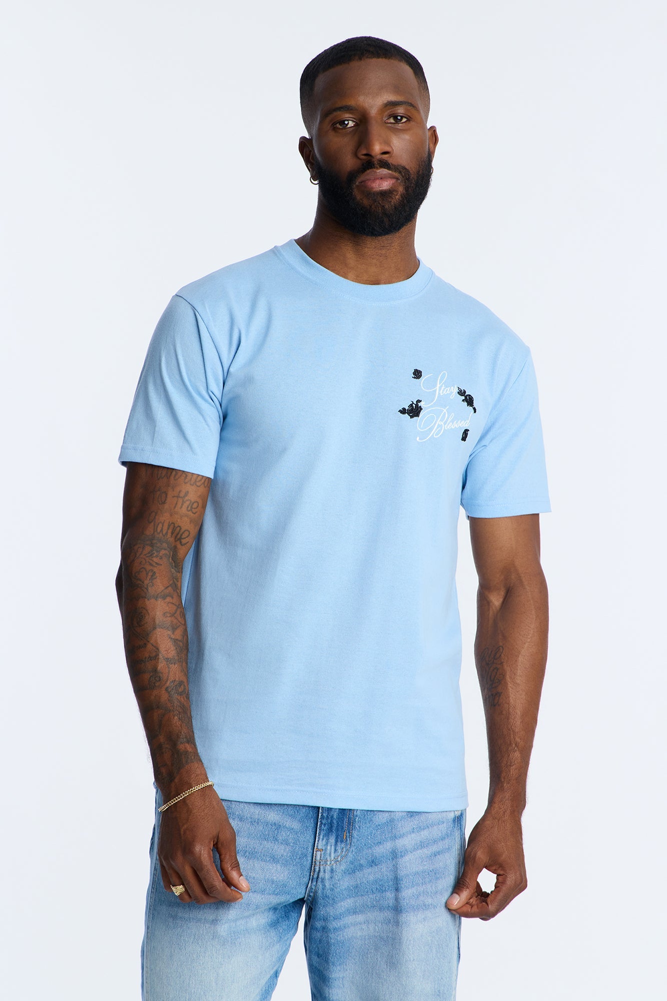 Angelic Blessings Short Sleeve Tee - Light Blue