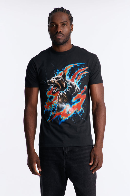 Doberman Rage Short Sleeve Tee - Black Wash