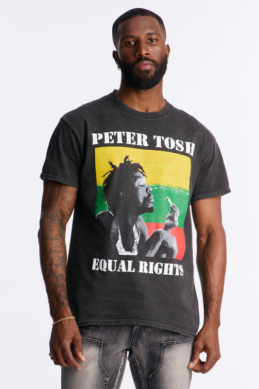Peter Tosh Vintage Washed Short Sleeve Tee - Black Wash