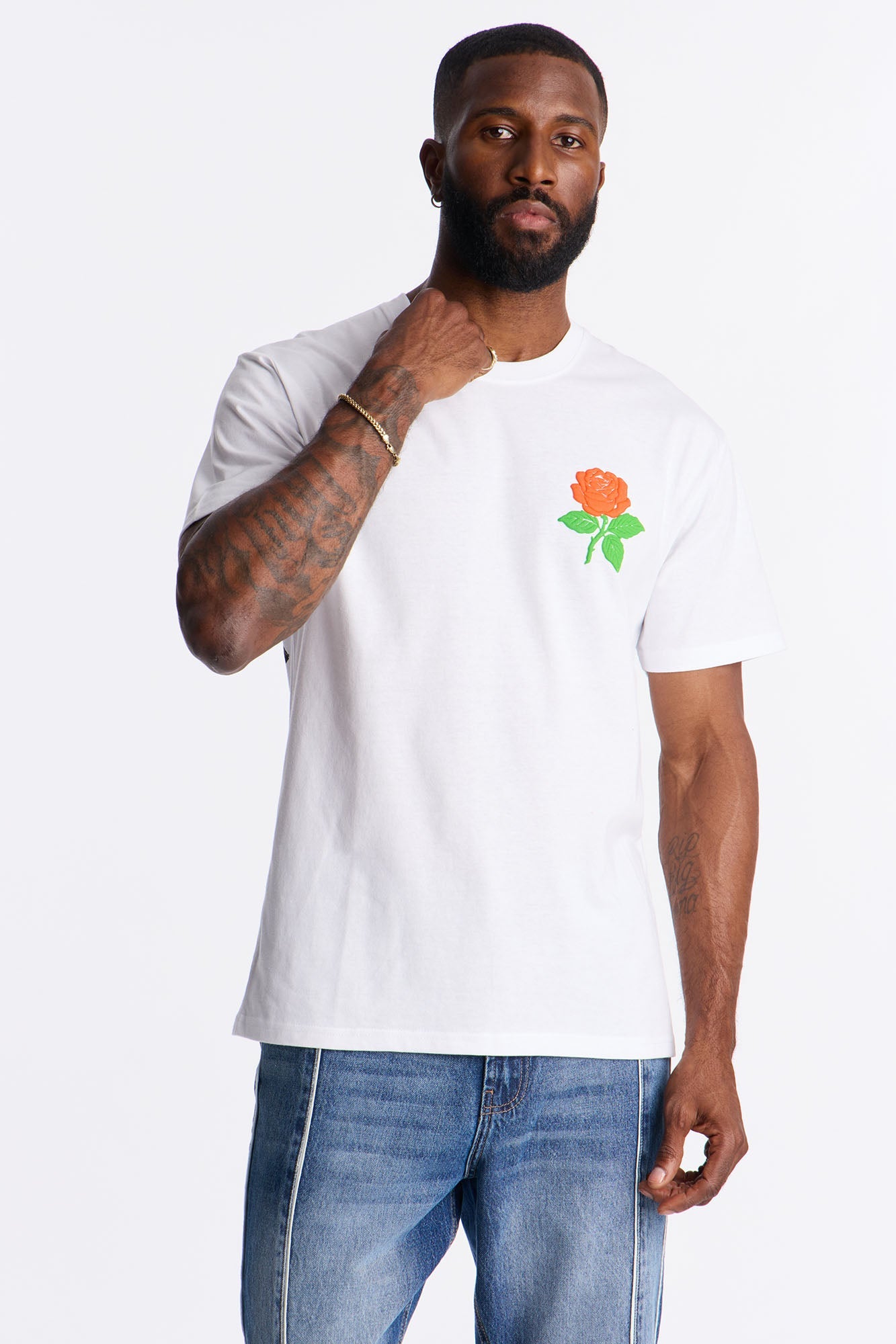 Give Me My Flowers Hustle Short Sleeve Tee - White