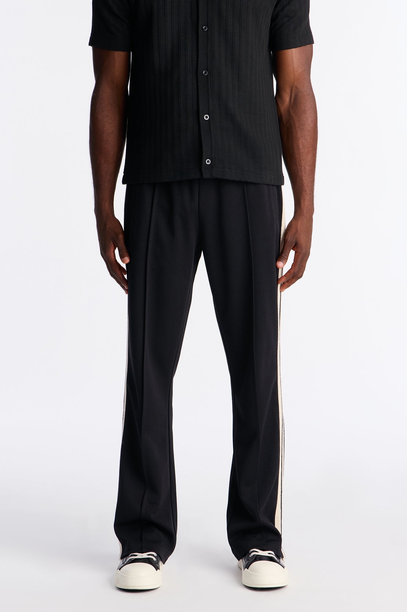 Dennis Slim Flare Track Pant - Black