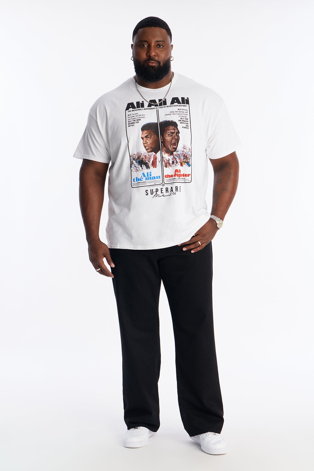 Muhammad Ali The Man The Fighter Short Sleeve Tee - White