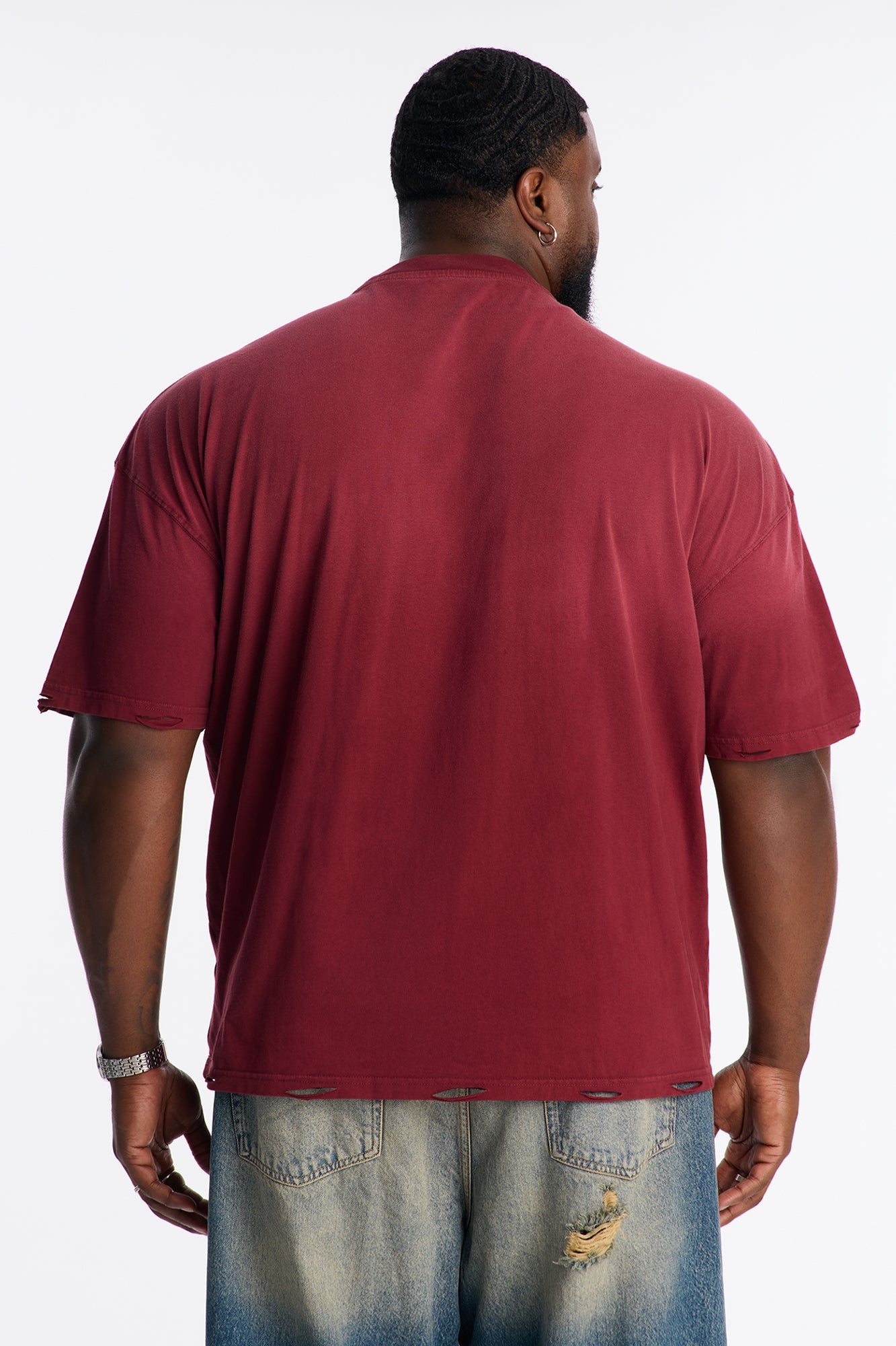 Vintage Wash Relaxed Edge Tee - Red