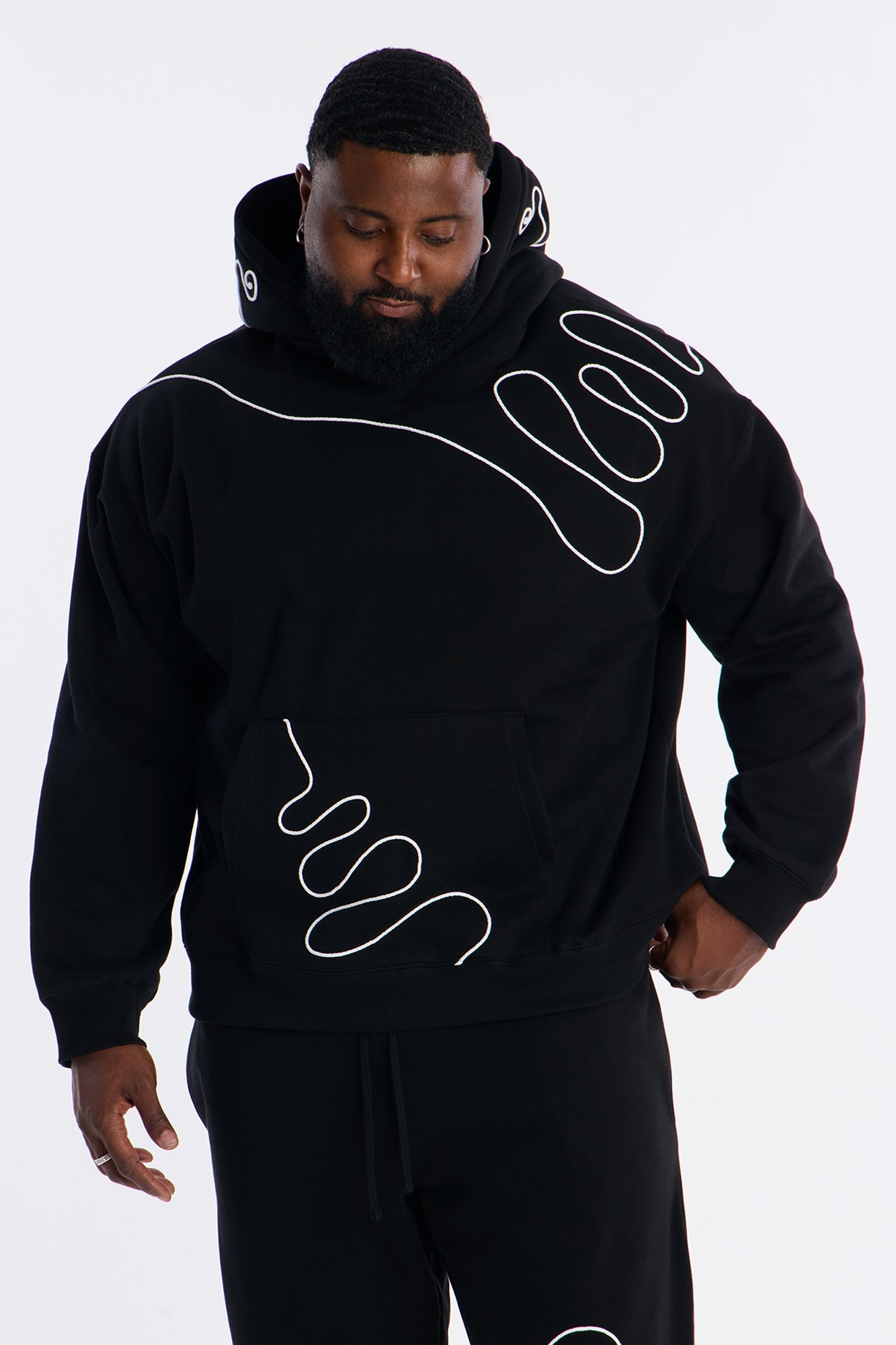 Lasso Embroidery Hoodie - Black