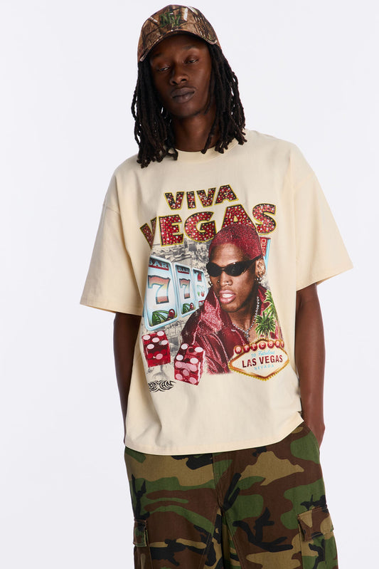 Dennis Rodman Viva Vegas Premium Short Sleeve Tee - Cream