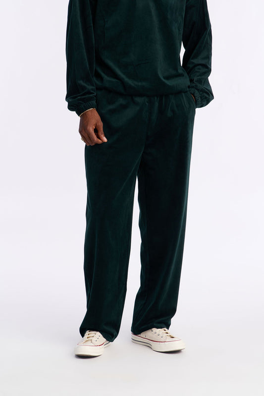 Baggy Velvety Velour Pant - Green