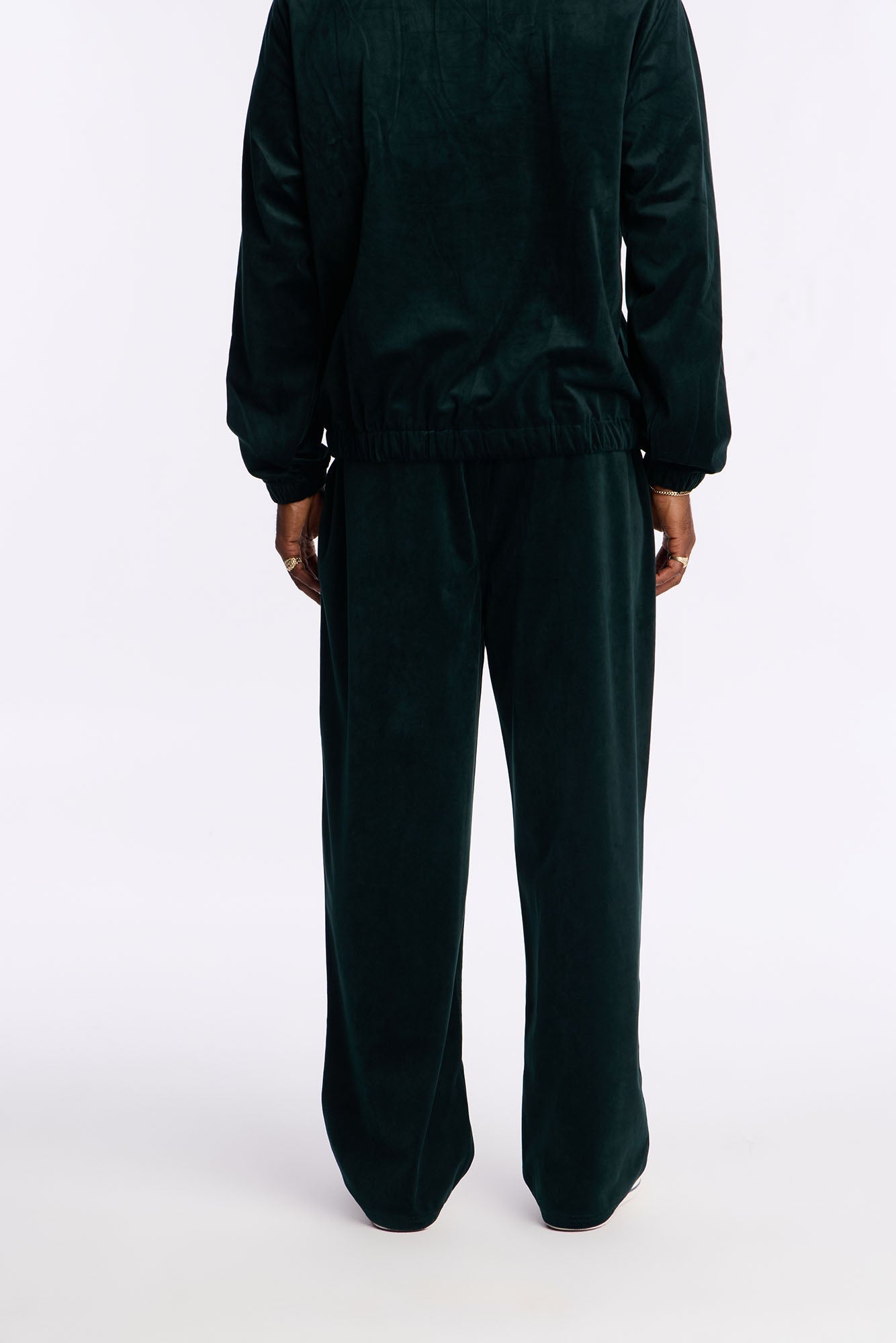 Baggy Velvety Velour Pant - Green