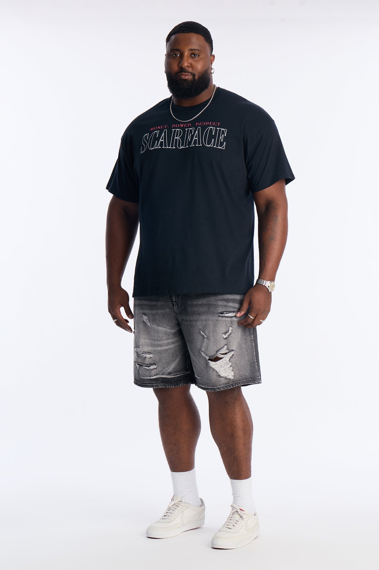Relaxed Wish You Could Distressed Denim Shorts - Black Wash