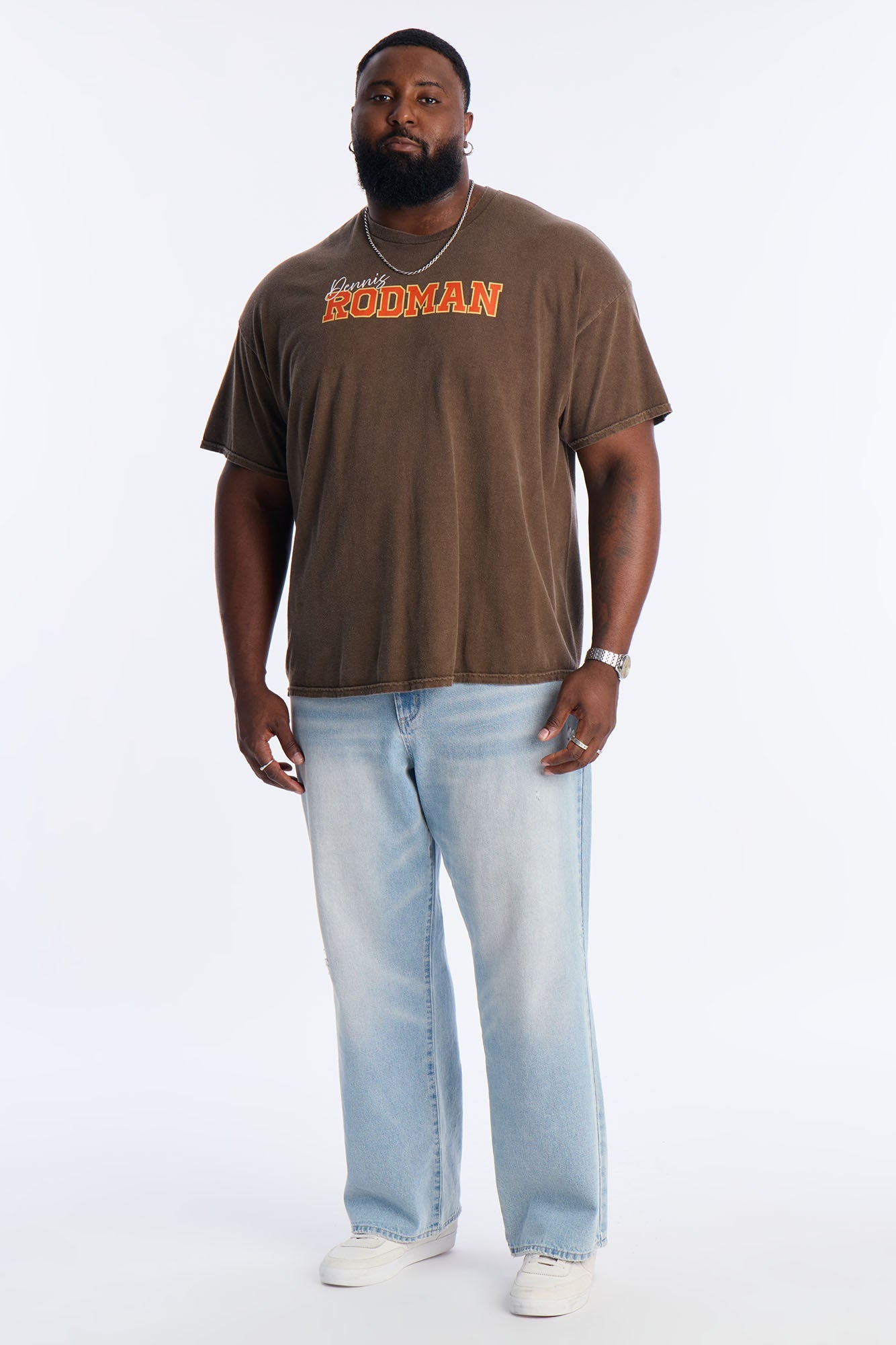 Dennis Rodman The Worm Vintage Washed Short Sleeve Tee - Chocolate